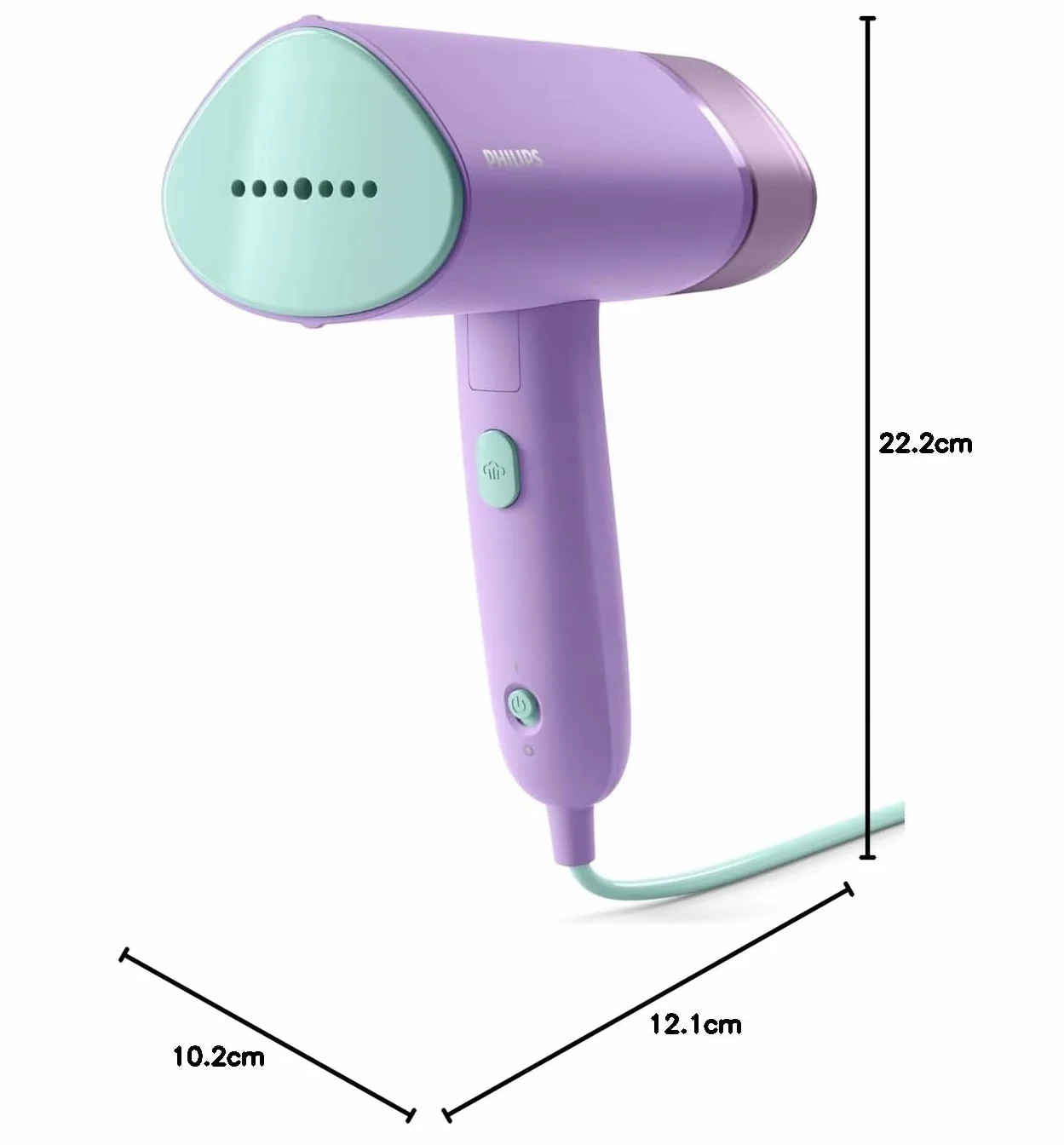 Philips Serie 3000 Stiratrice verticale a vapore,1000 W, 20 g/min di vapore, Serbatoio dell'acqua estraibile da 100 ml, Piastra in plastica, Custodia inclusa, solo 630g di peso, viola (STH3010/30)