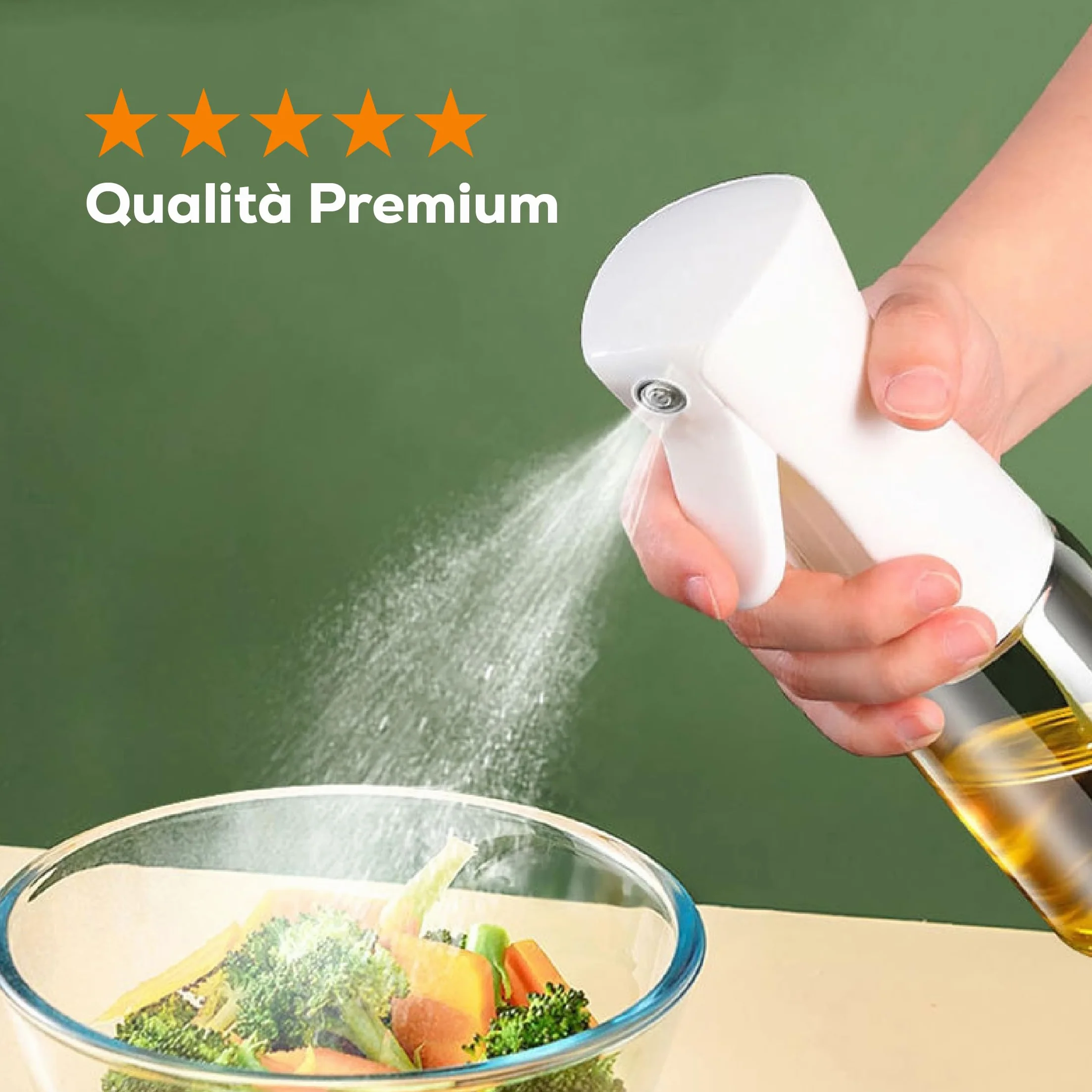 Spruzzatore Olio/aceto Spray Spruzzino Friggitrice ad Aria Spray Oliva 300 ml | Nebulizzatore Spruzza Olio Cucinare Forno BBQ Forno | flacone multifunzionale spry antigoccia Insalata