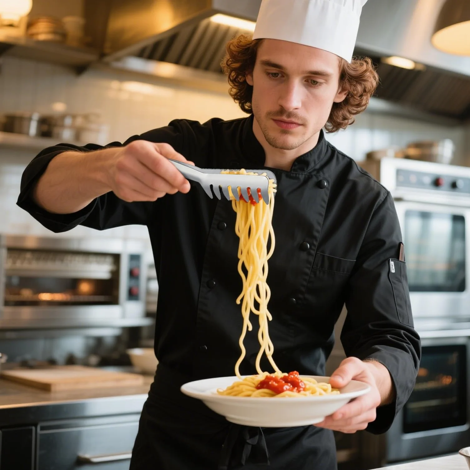 Pinze per pasta da cucina in acciaio INOX 20 cm per servire Spaghetti
