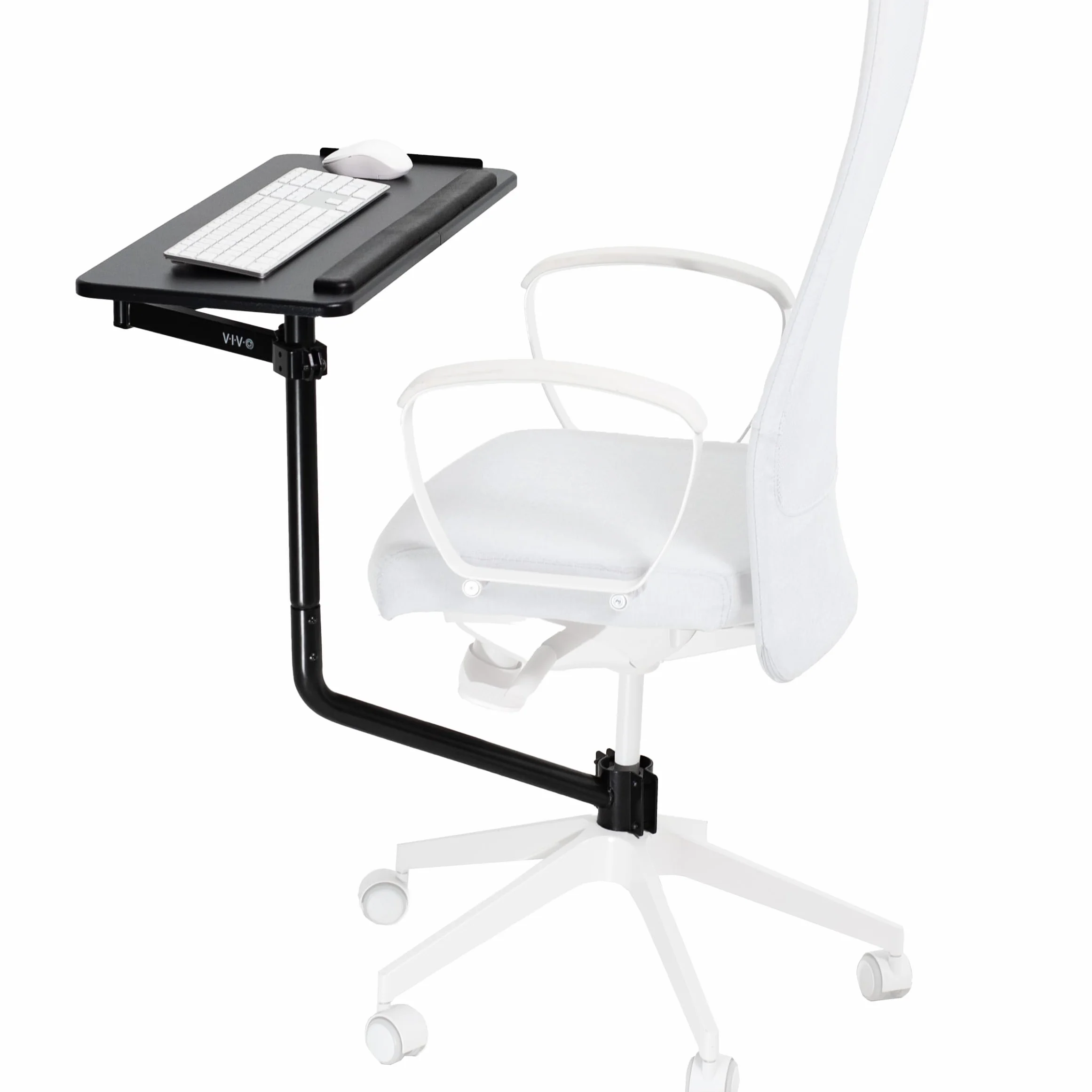 VIVO MOUNT-KB08C - Sedia da ufficio con supporto per tastiera e mouse, 66 x 30 cm, inclinabile ergonomicamente, rotazione a 360 gradi, colore: nero