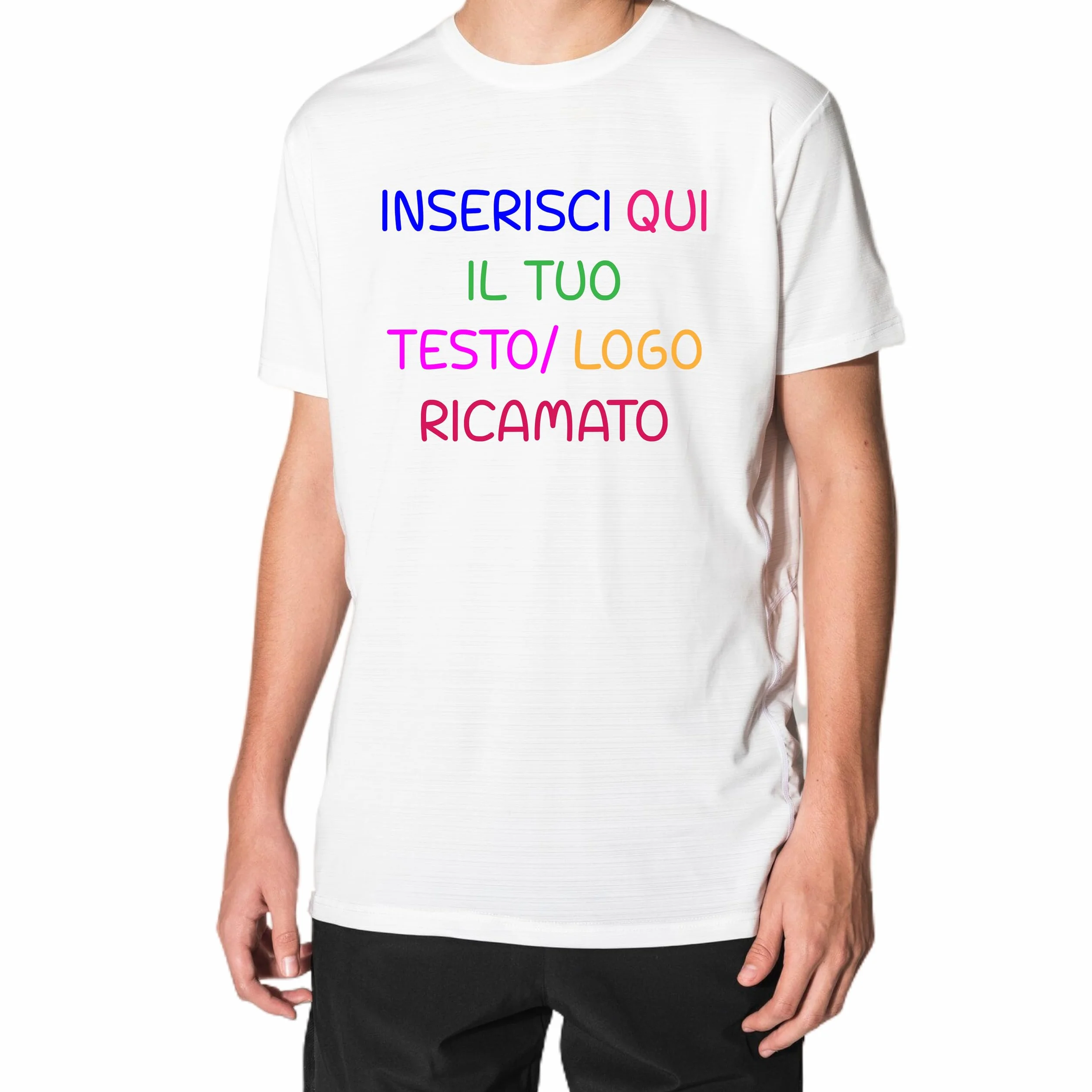 Maglietta Personalizzata 100% Cotone Stampa Testo Logo Ricamo Unisex
