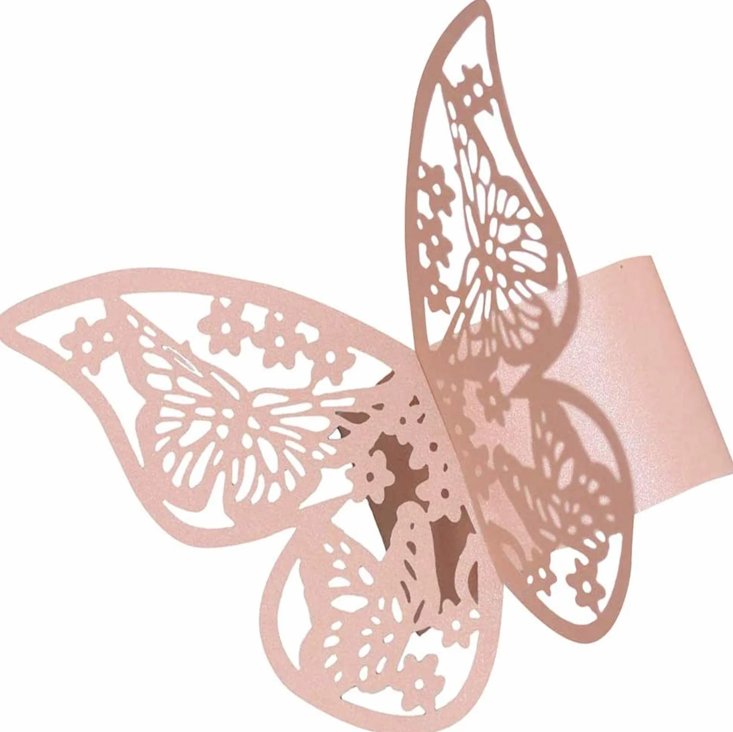LATRAT 50 pezzi di carta 3D farfalla tovaglioli anelli porta tovaglioli banquet decorazione da tavolo portatovaglioli per matrimonio, hotel, tavolo, decorazione per feste
