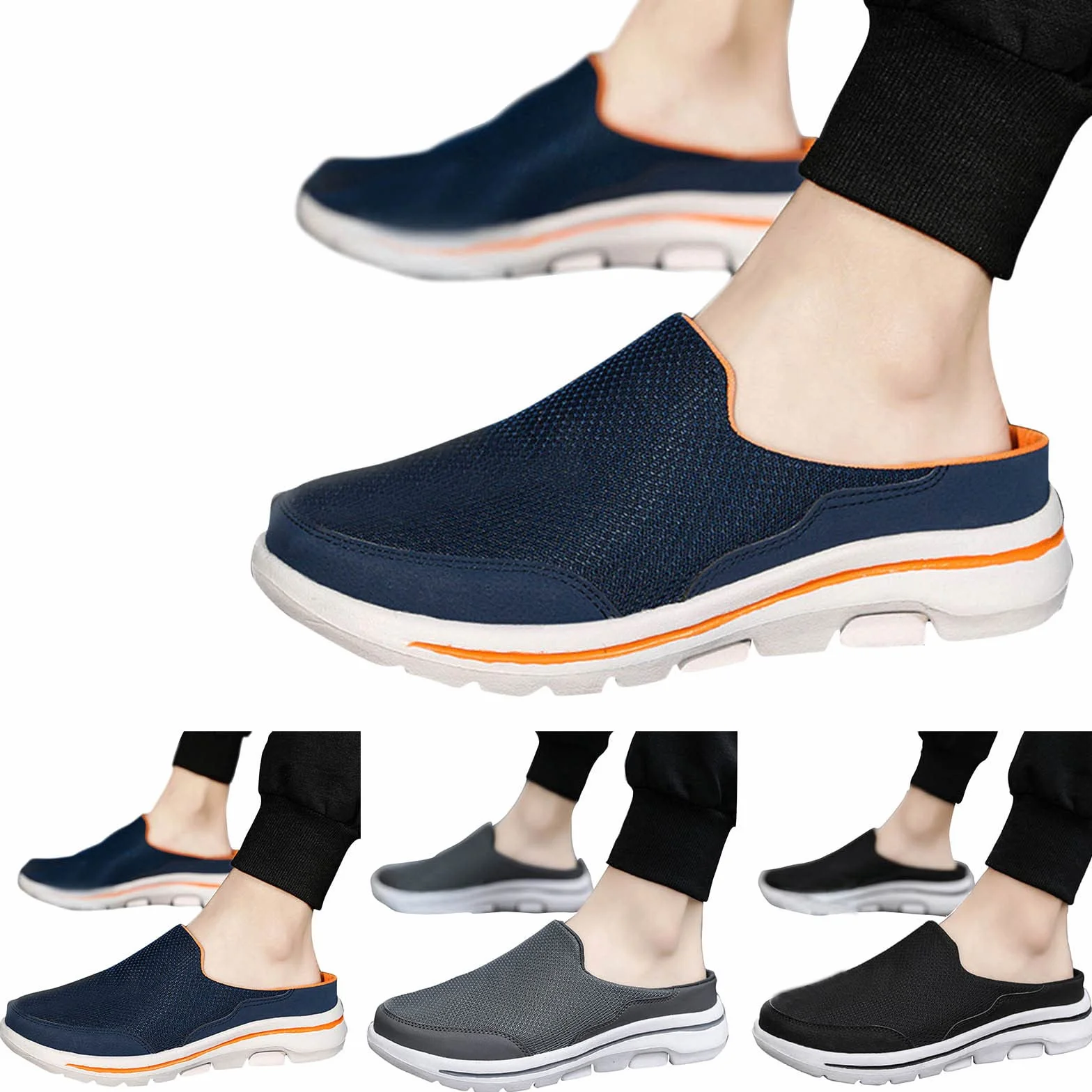 Mules da uomo in rete traspirante slip on antiscivolo scarpe da passeggio