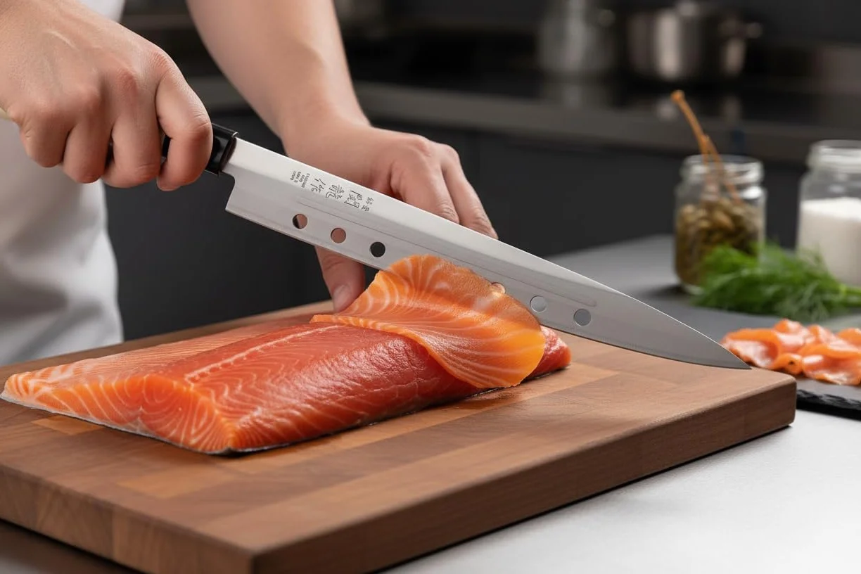 Coltello Giapponese Yanagiba Sashimi Sushi 21 cm Acciaio Inossidabile Prodotto in Giappone