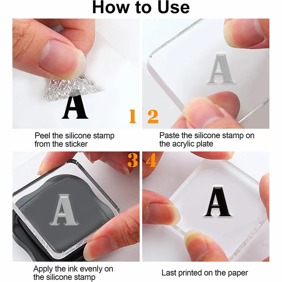 PH PandaHall 26 timbro Trasparente con Lettera Dell'Alfabeto, Timbro In Silicone con Numeri, Lettera Maiuscola e Minuscola, Timbro In Gomma per La Realizzazione di Cartoline, Scrapbooking