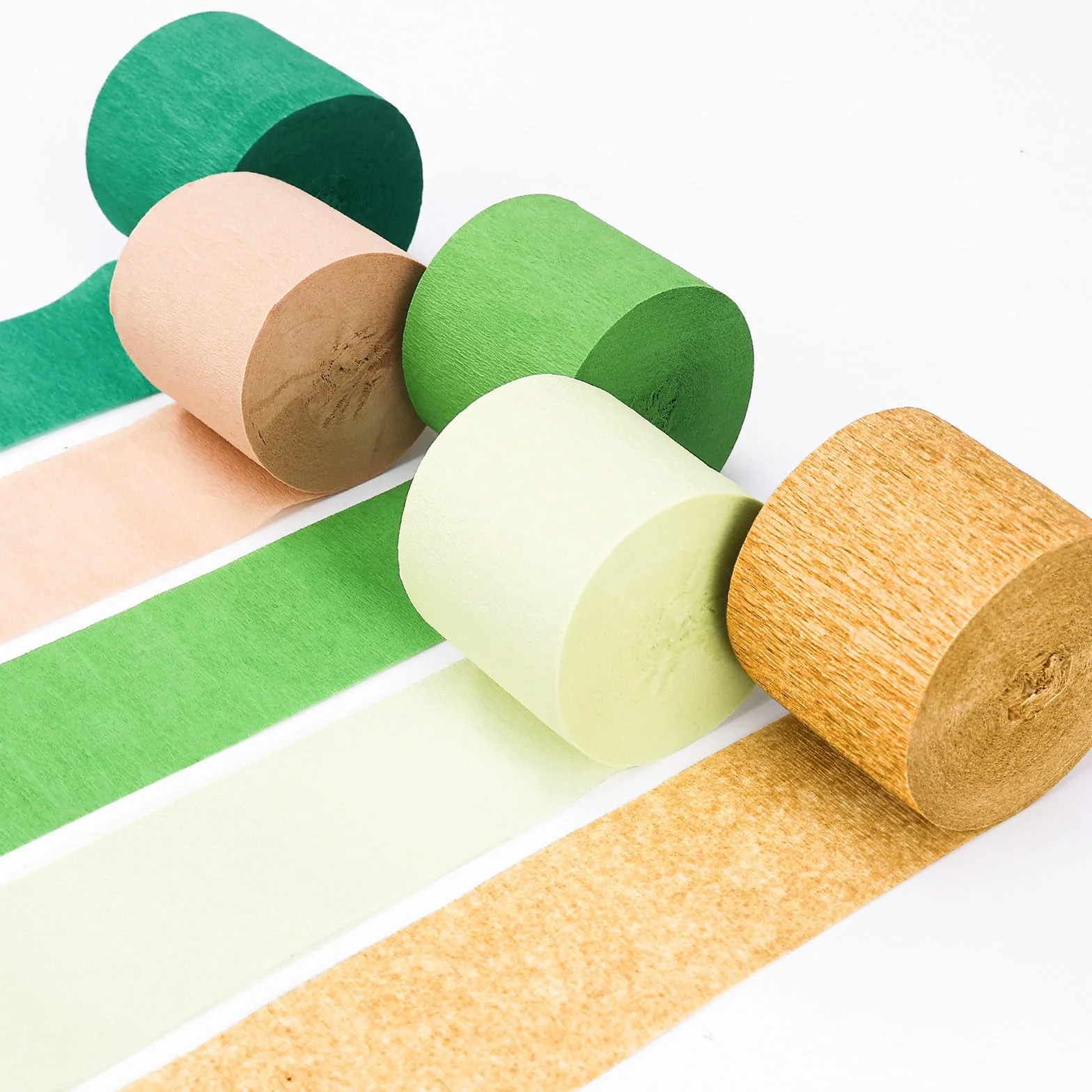 5 Rotoli Carta Crespa 25m x 4.5cm Stelle Filanti per Feste Decorazioni