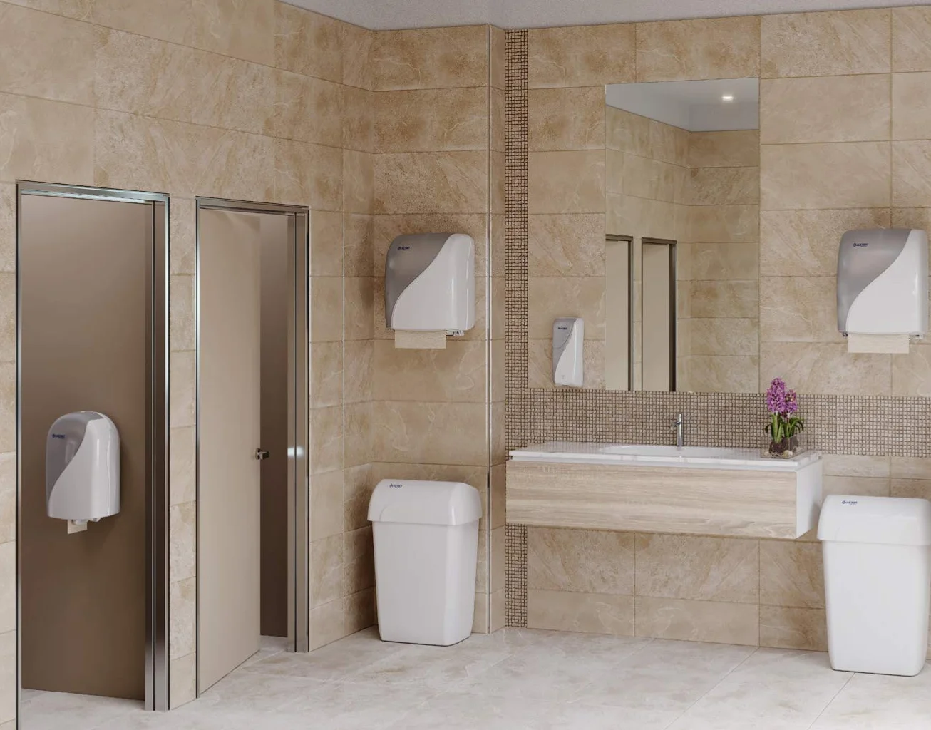 Lucart Cestino con nascondi sacco cm.42 x 29 h 61 a terra o da appendere Bianco