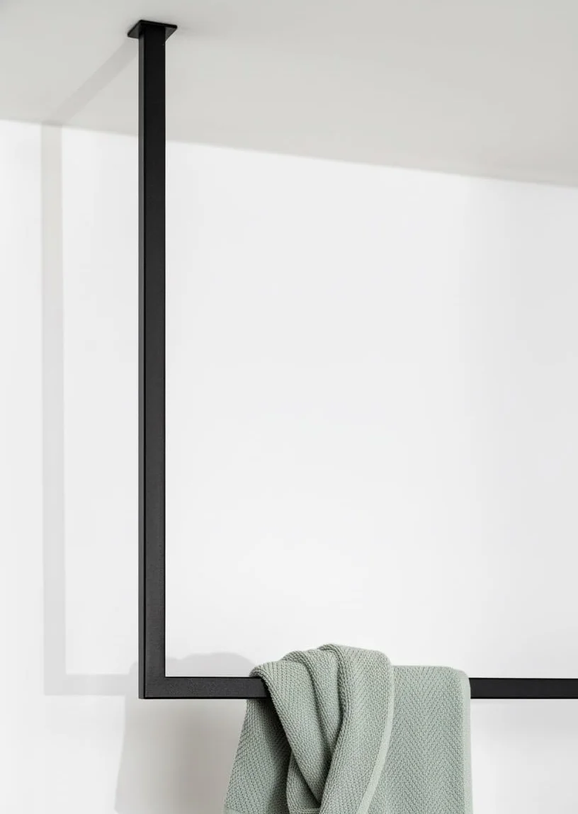 TAVO Appendiabiti da Soffitto in Acciaio Nero Opaco 80x100 cm