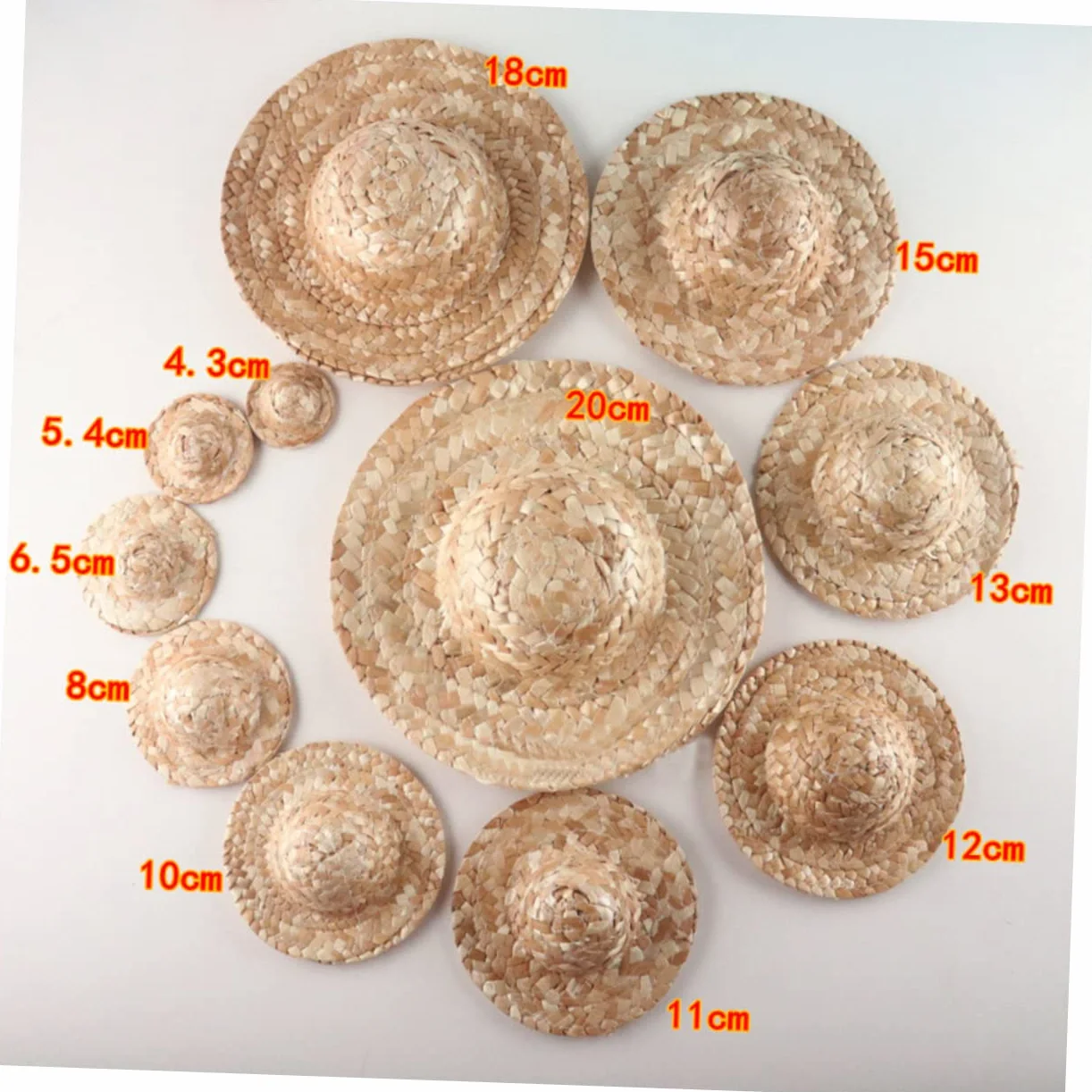 Uonlytech 10 Pezzi Mini Cappelli di Paglia per Bambole Cappelli Fatti a Mano Rotondi in Paglia Khaki Accessori Essenziali per Artigianato Fai da Te e Creativo