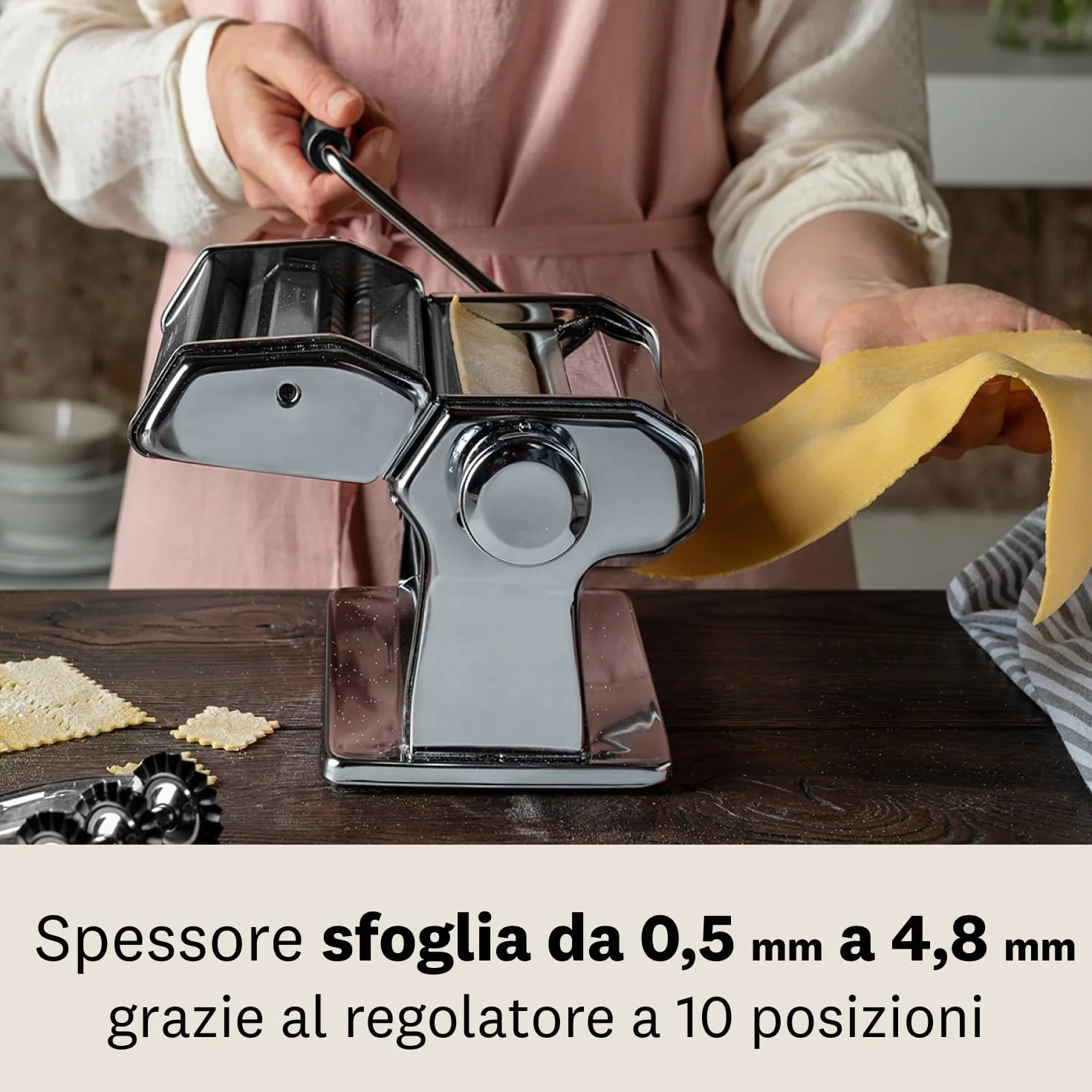 Marcato Macchina per la Pasta Atlas 150 Pasta Maker Sfogliatrice Acciaio Cromato Made in Italy