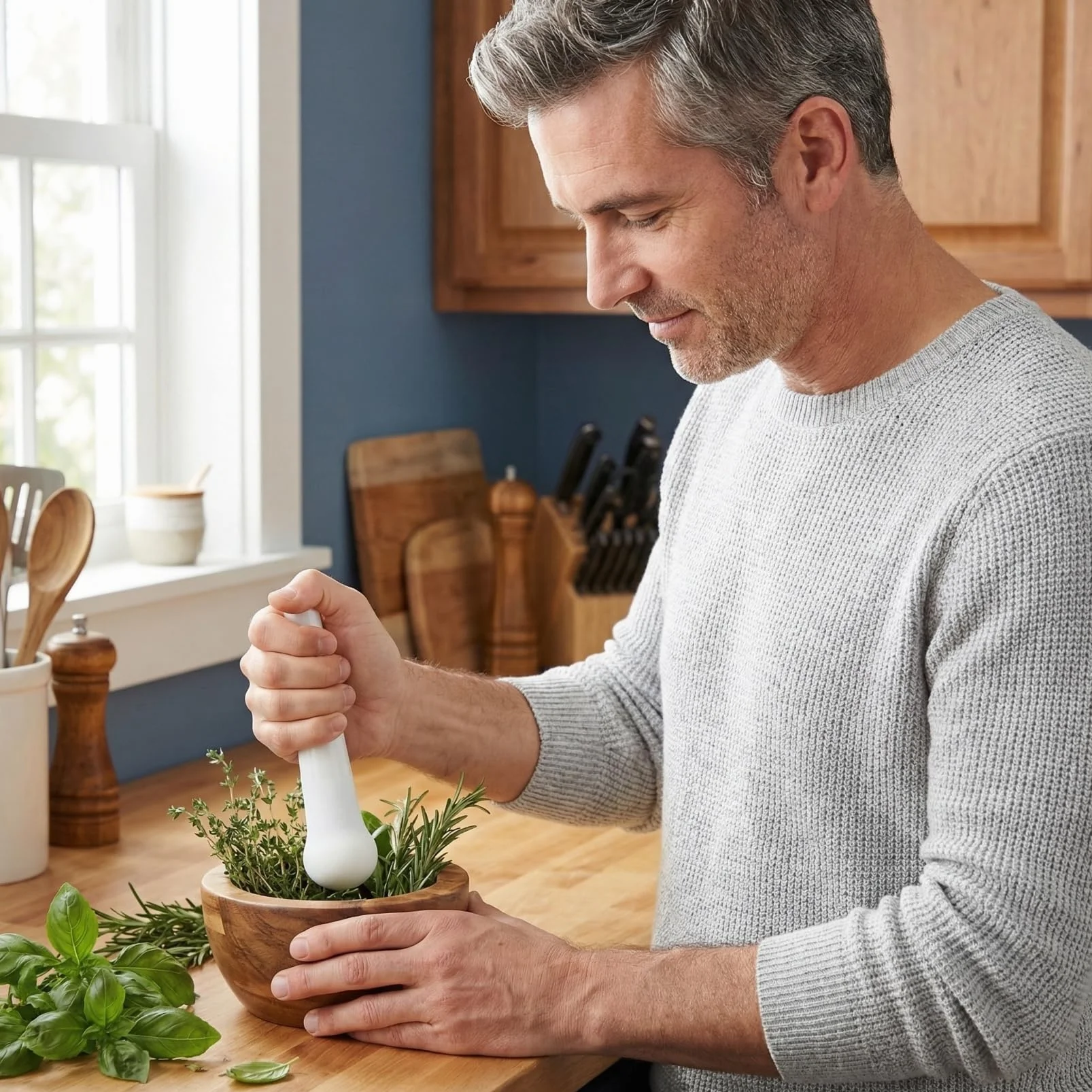 PRETYZOOM Macinino aglio in porcellana, accessorio per la cucina, trituratore a mano, tritatutto per l'aglio, pestello in ceramica, pestello bianco