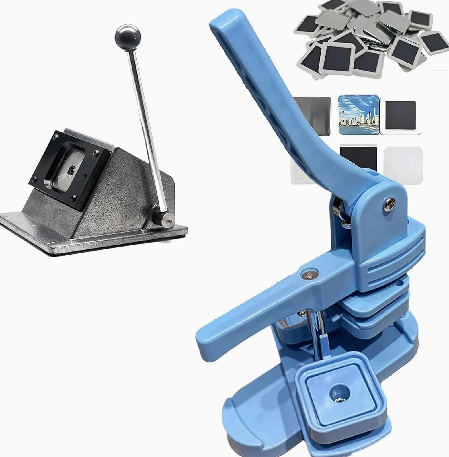 Macchina magnetica per frigorifero – 50 mm fai da te per creare badge con 100 set di materiali di consumo, creazione di calamite fotografiche con taglierino per foto