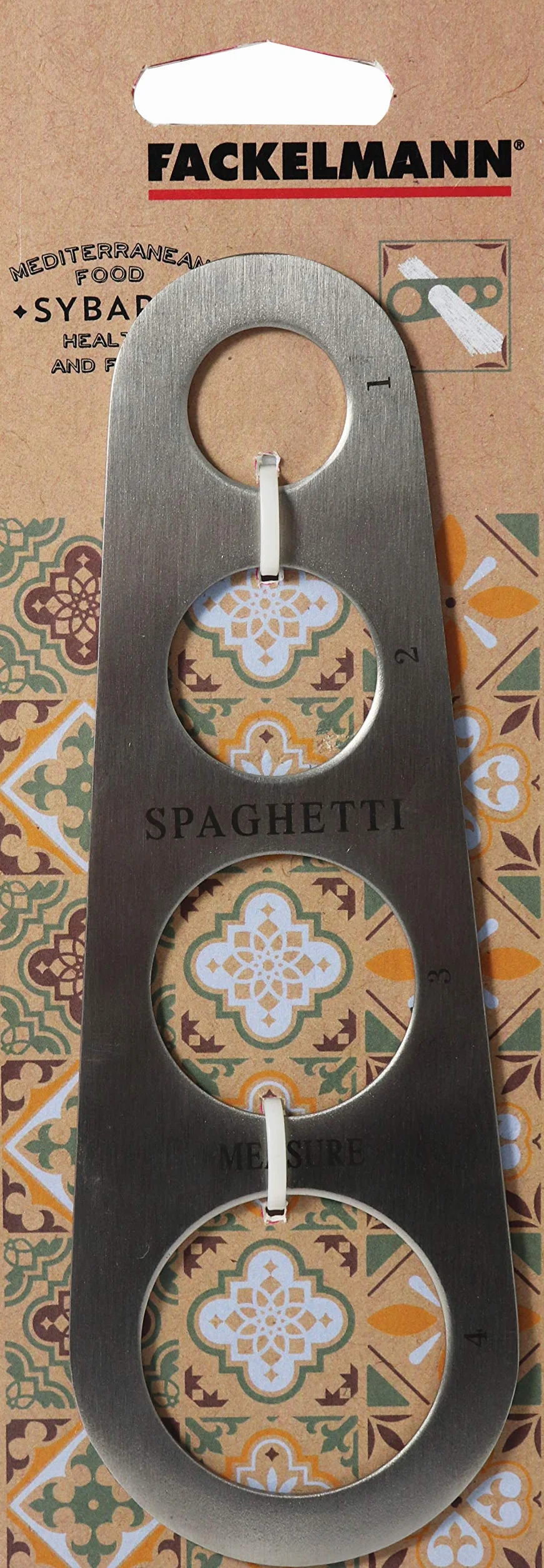 Misura spaghetti in acciaio per 1/2/3/4 porzioni. 18,5 cm Sybaris