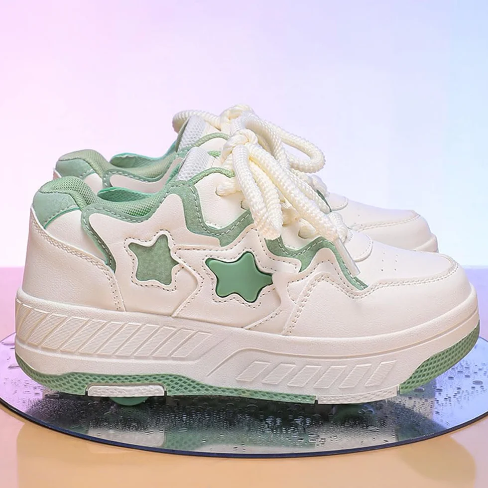 ENEN Scarpe da Skateboard 4 Ruote Bambina Bambino Sneakers Outdoor Multisport
