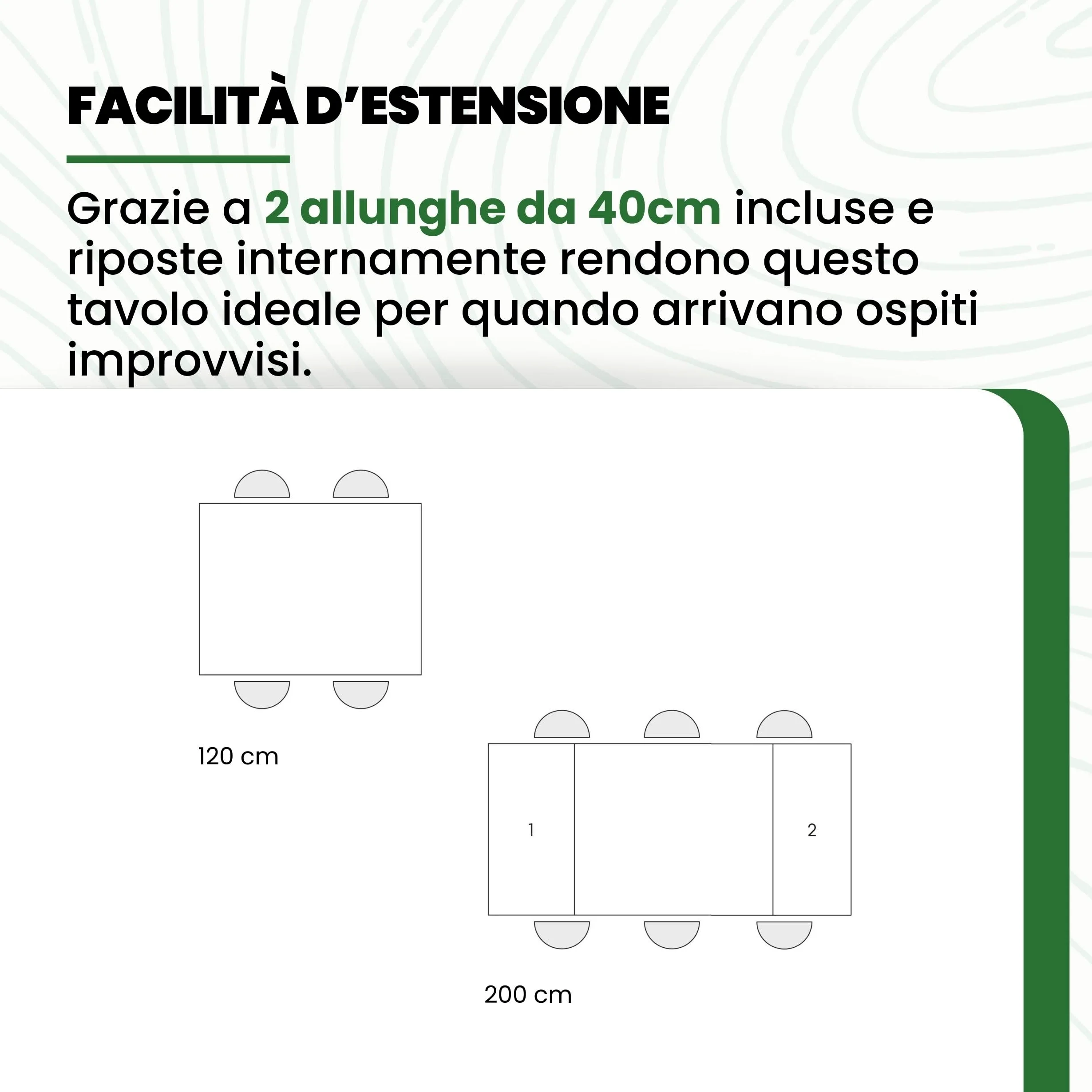 Mar.c.a. Design - Tavolo Rettangolare Allungabile da 120 a 200 cm con Gambe a Sciabola - Tavolo in Legno Massello 120x80x78 cm - Arte Povera Made in Italy