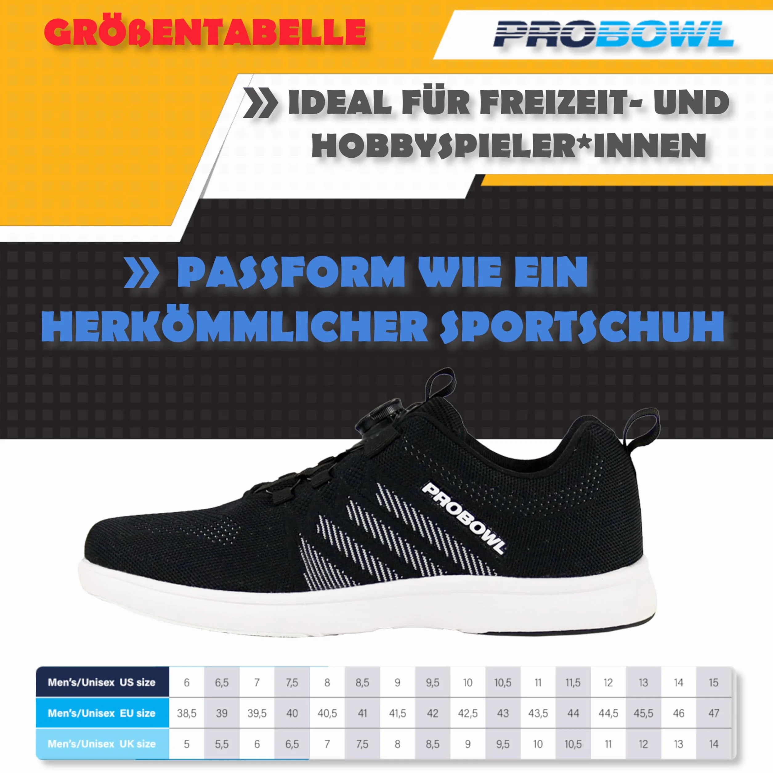 Scarpe da bowling da uomo Pro Bowl Supro suola scorrevole diverse misure