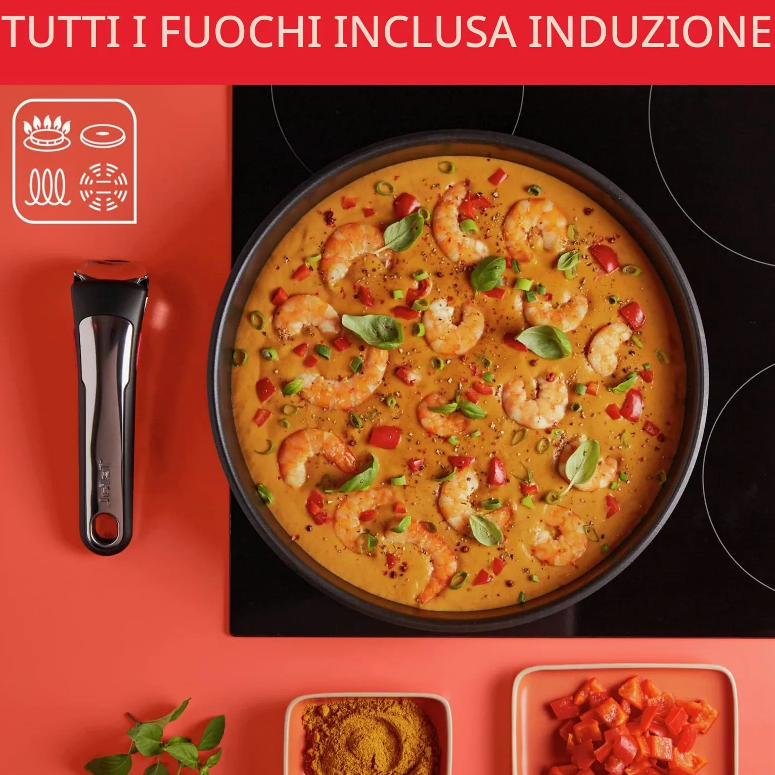 Tefal Ingenio Preference ON L9749532 - Set di pentole e padelle, impilabili, con manico rimovibile, salvaspazio, antiaderenti, a induzione, in acciaio inox, 15 pezzi