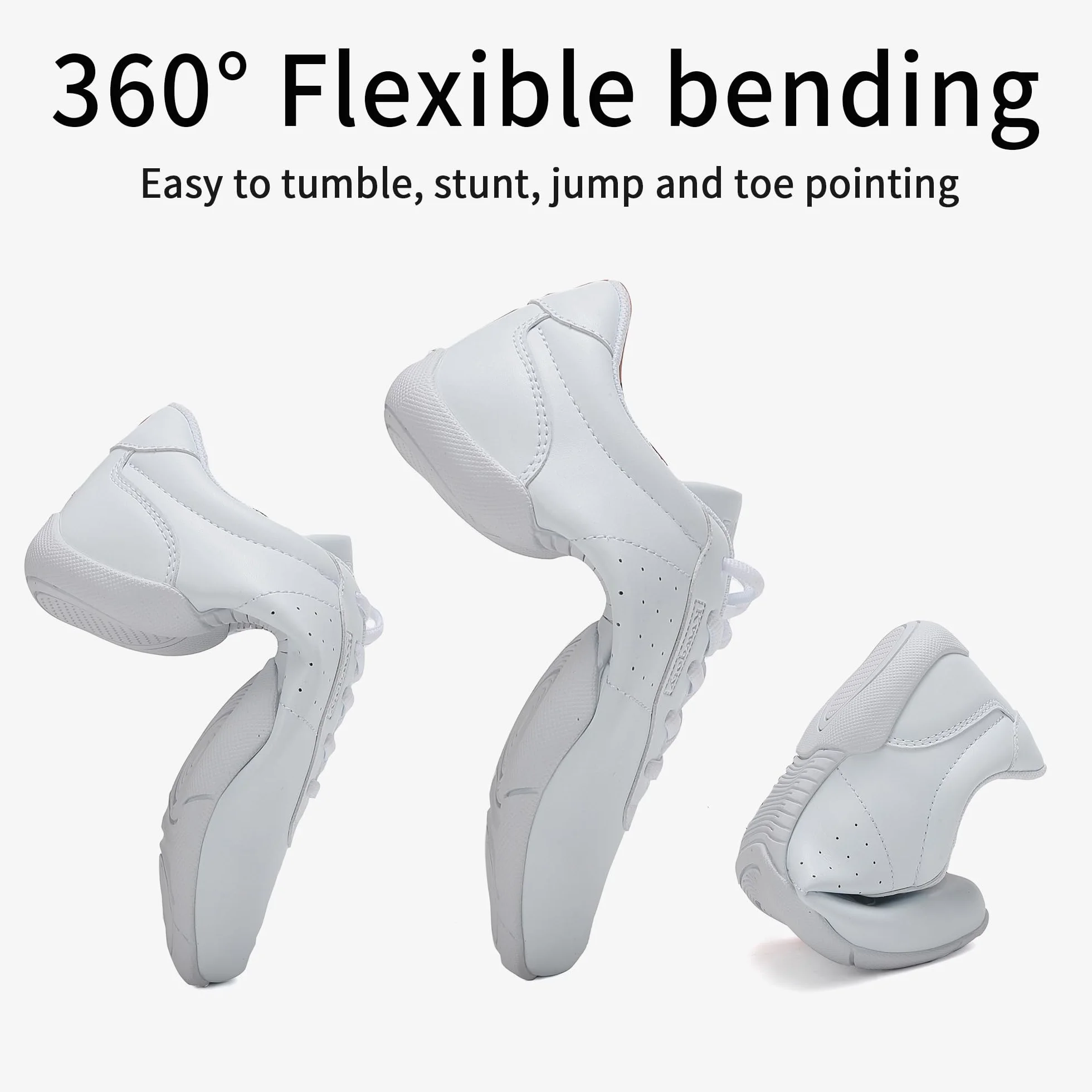 Scarpe da Cheerleading Donna Bianche Allenamento Ginnastica Yoga per Ragazze