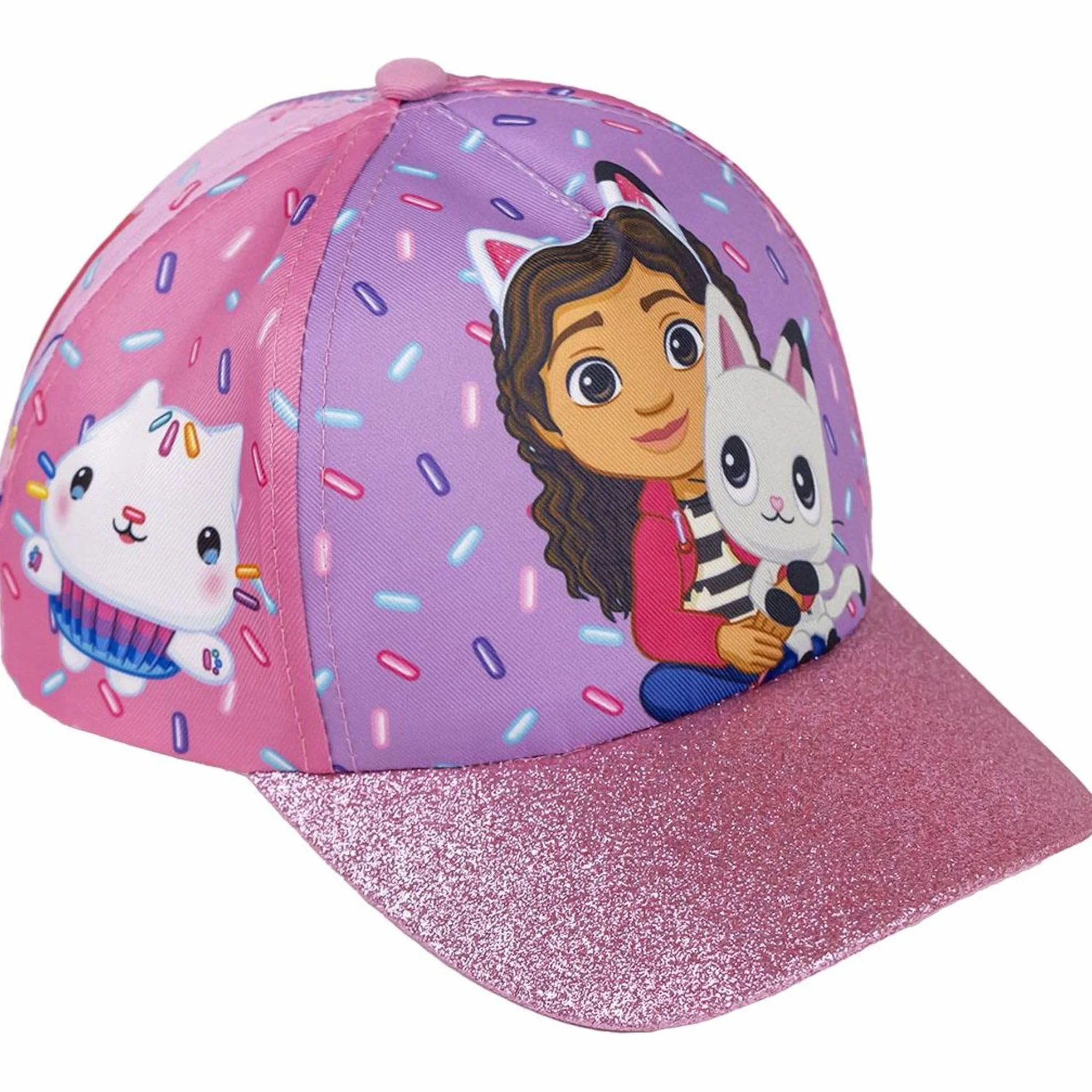 Cappellino per bambini Gabby's Dollhouse visiera rosa viola 53 cm poliestere