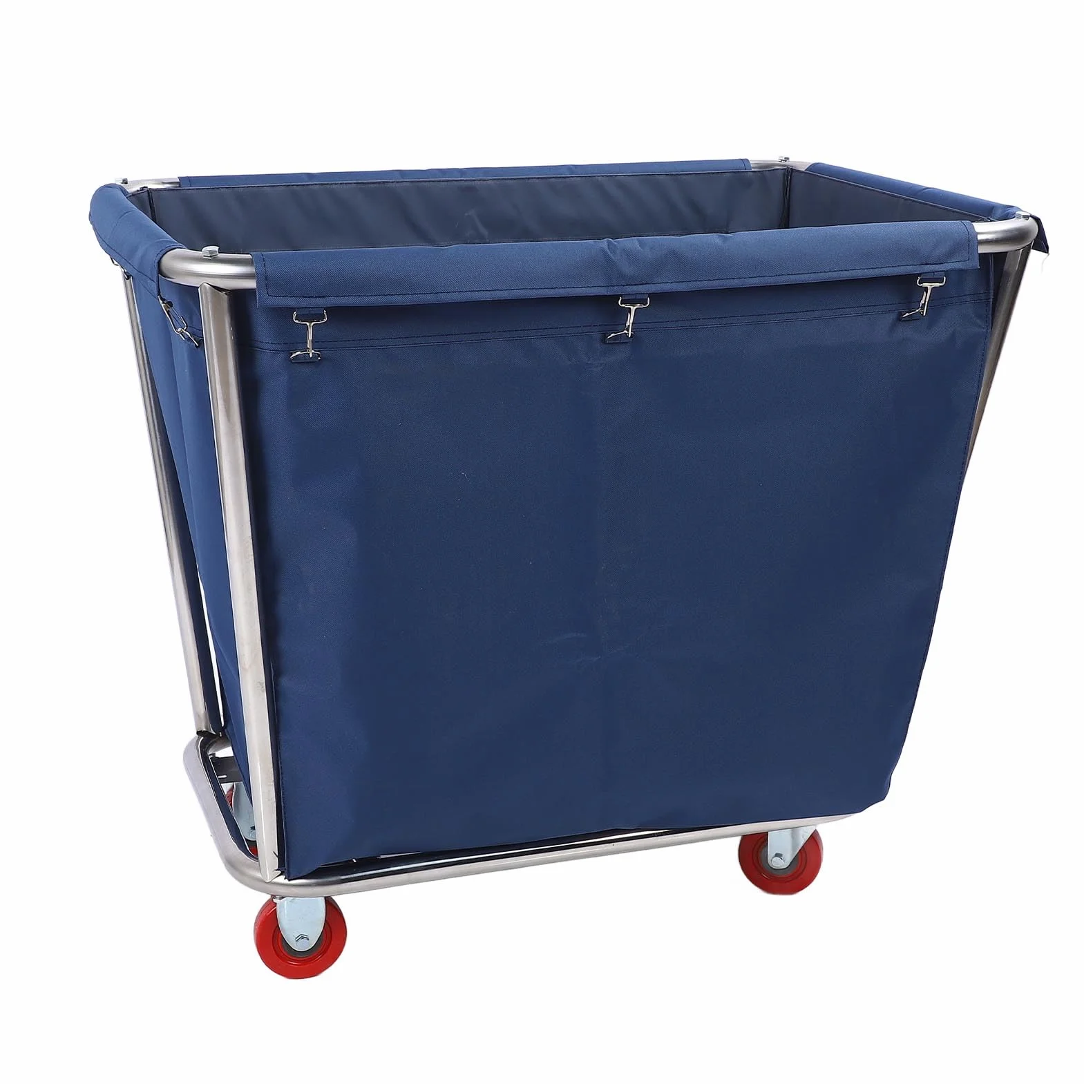 Carrello per Bucato Commerciale in Acciaio Inossidabile, con Ruote Flessibili, per Hotel e Lavanderie