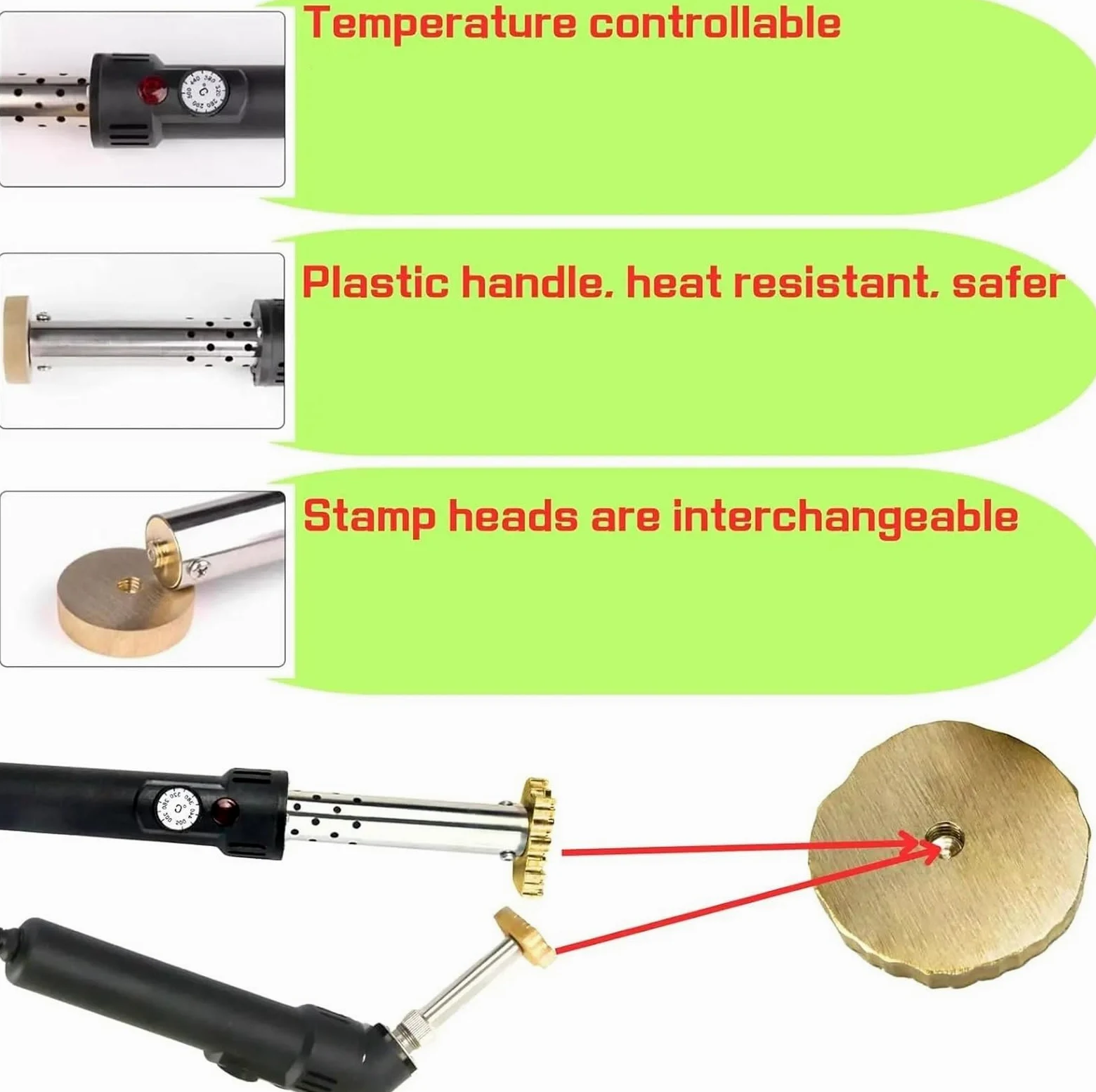 Timbro Personalizzato for Stampa a Caldo, Timbro Portatile Personalizzato for Stampa a Caldo, Timbro for Pane, Sigillo in Legno e Pelle. | 2cm 2