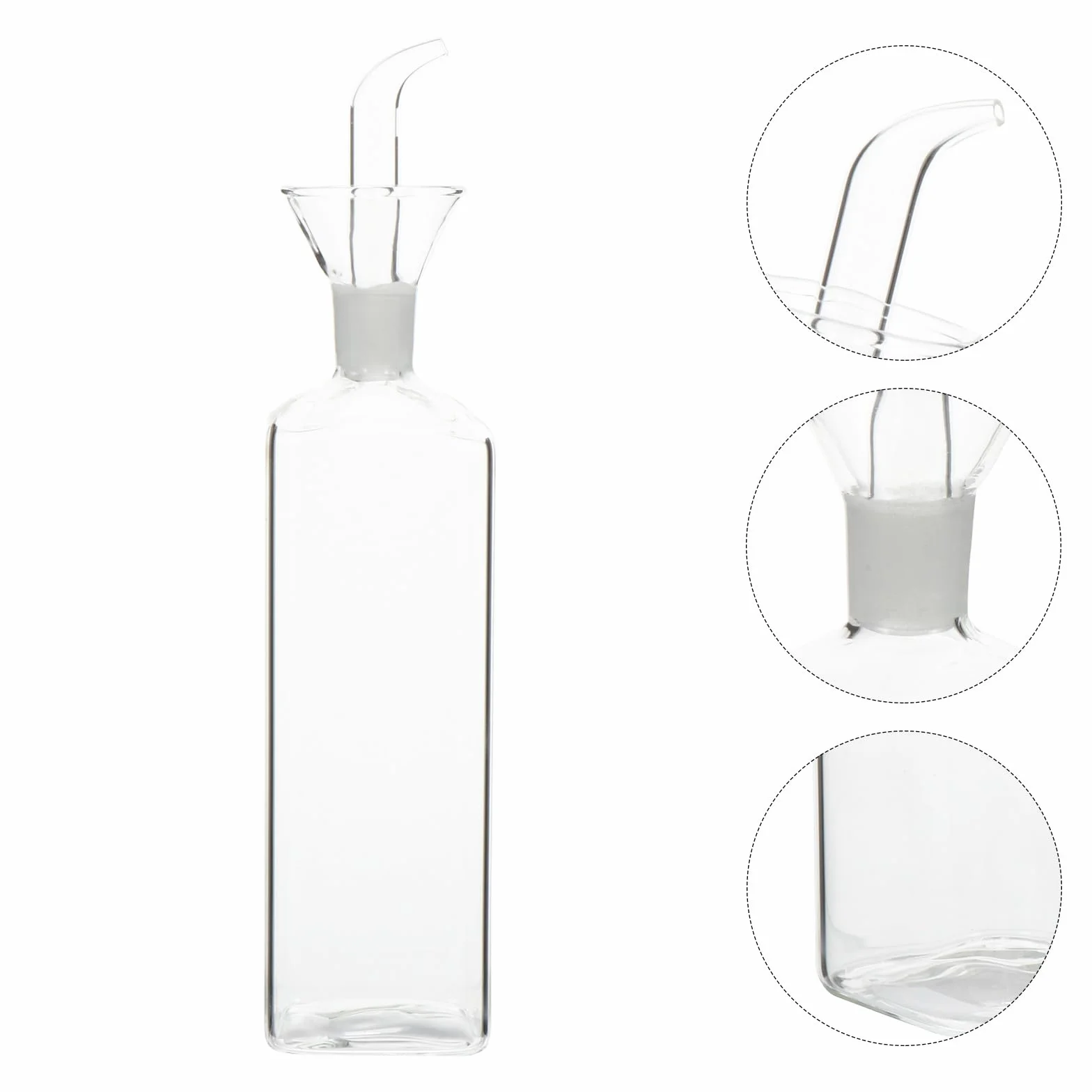 SHINEOFI Distributore Olio e Aceto Vetro Borosilicato Satinato 1 Litro Beccuccio Dosatore