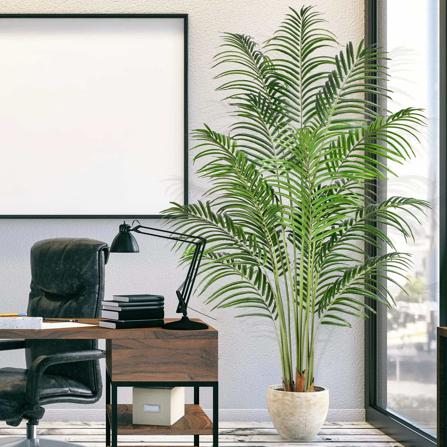 Palma Artificiale 180cm Pianta Finta da Interno Esterno Alta Decorazione