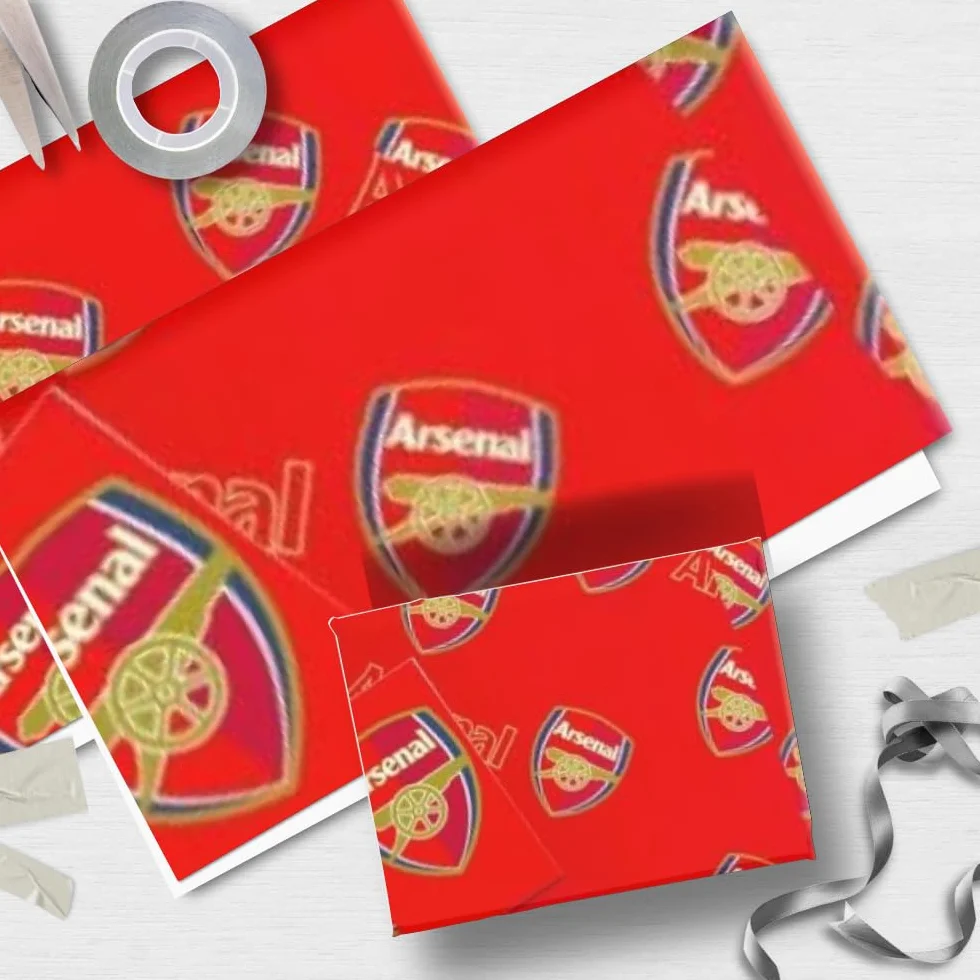Carta regalo ufficiale Arsenal 2 fogli 2 etichette confezione regalo