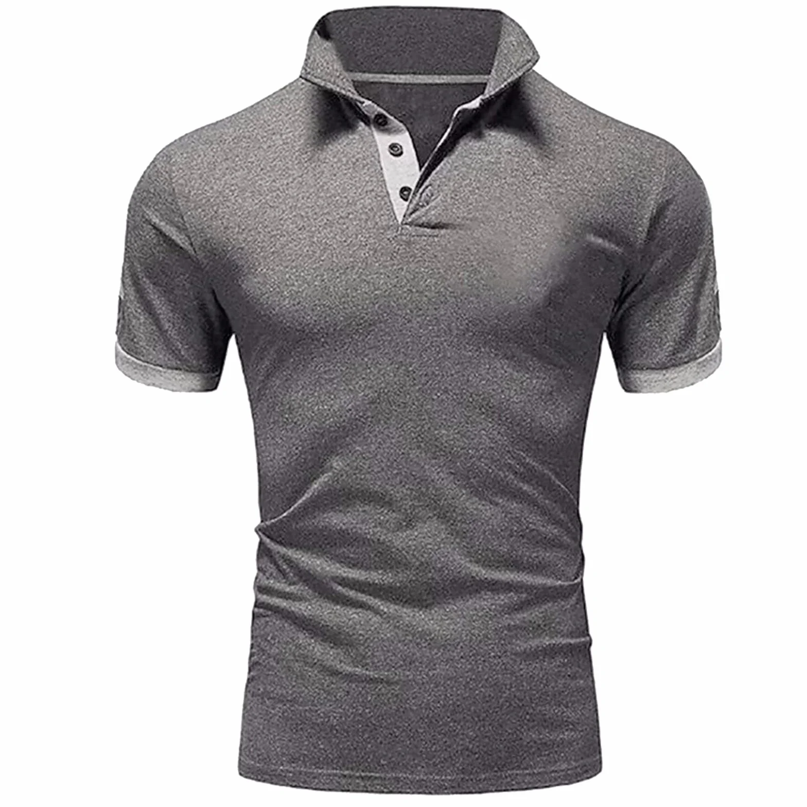 Polo da uomo slim fit maglietta sportiva elasticizzata traspirante colletto risvolto maniche corte corsa allenamento