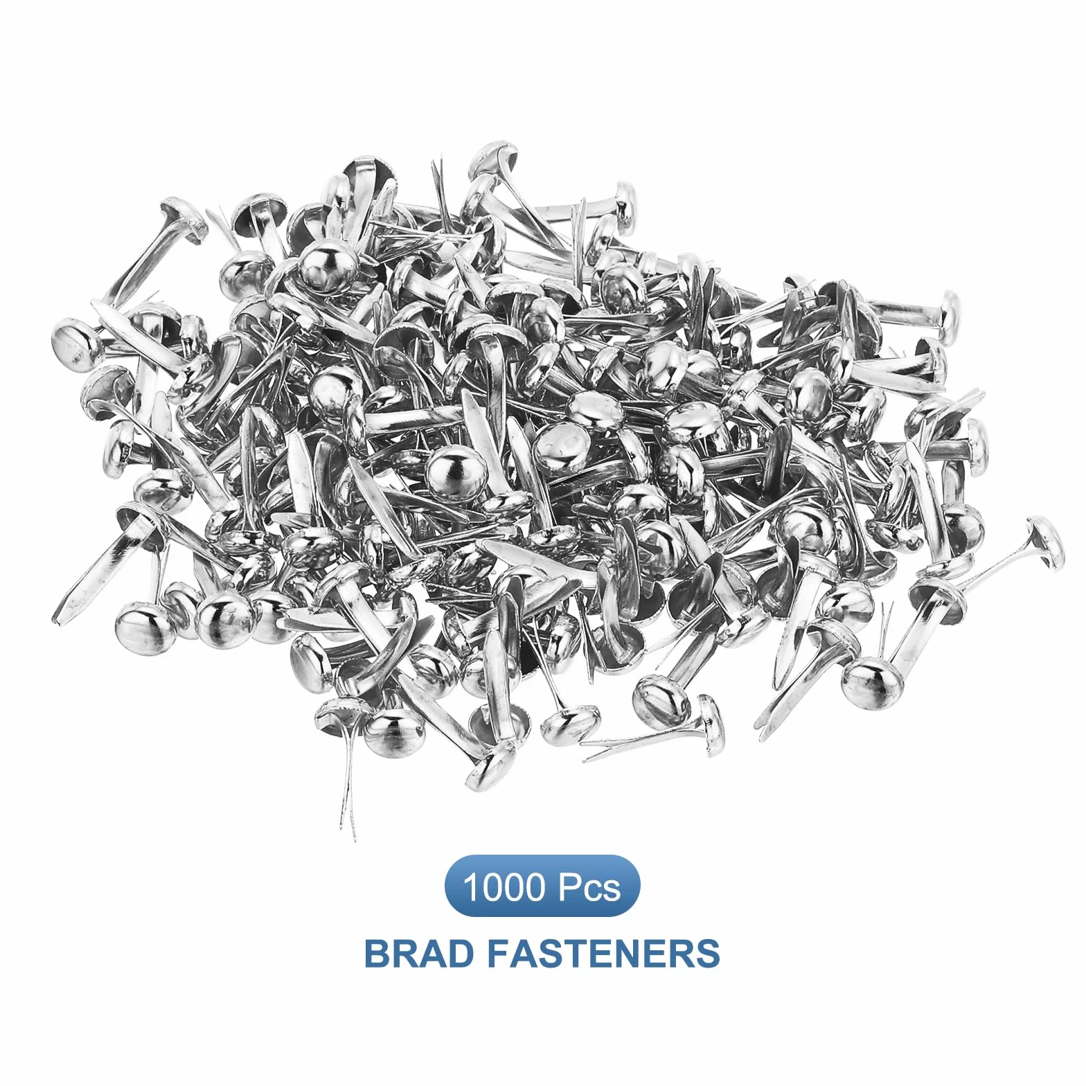 PATIKIL 1000 PCS Fermagli In Ottone Per Carta Puntine Metalliche Pastello Mini Fermagli Testa Tonda Placcati Per Materiali Creativi Scrapbooking DIY Supplies, Tonalità Argento, 4.5 X 8 Mm
