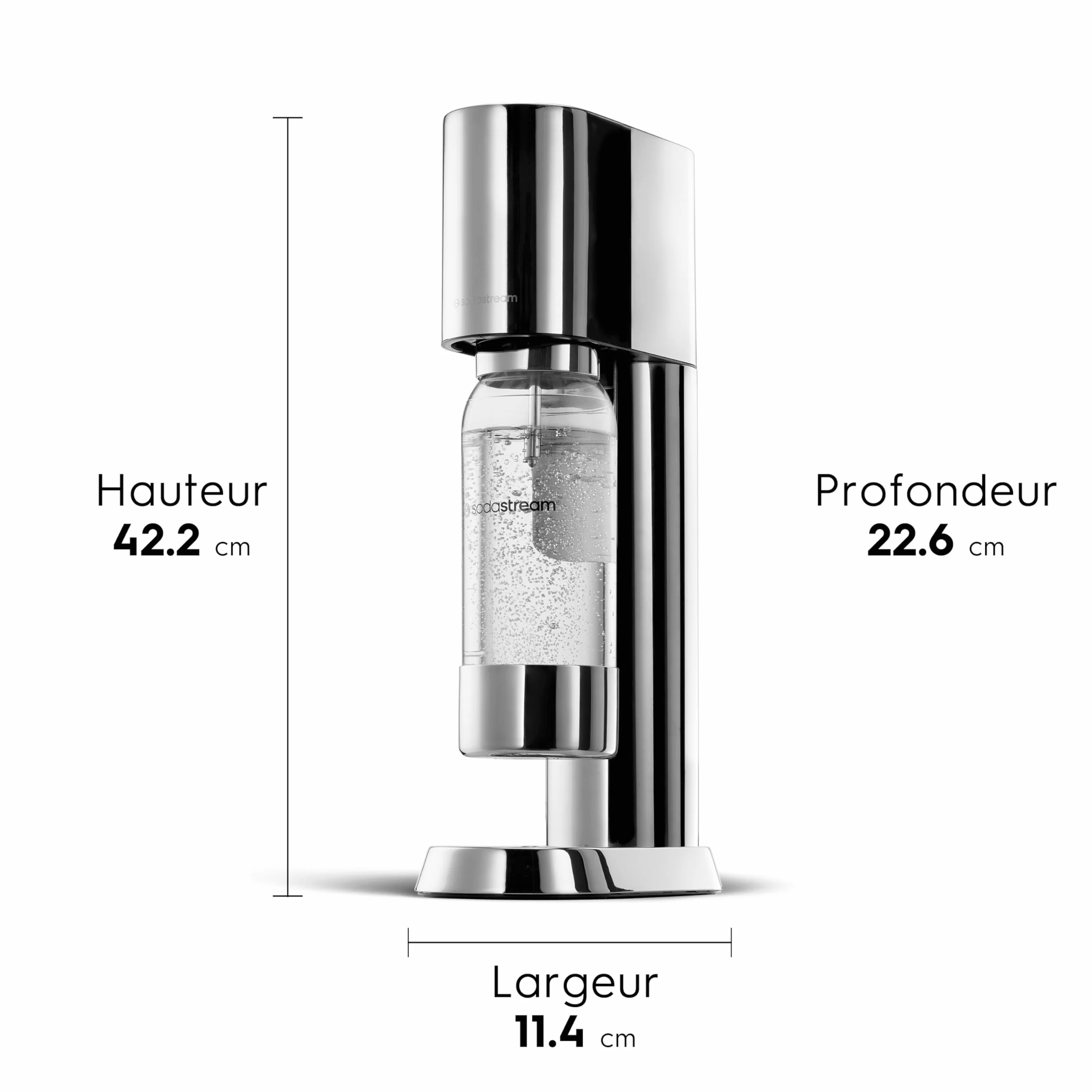 sodastream Enso Gasatore per realizzare acqua frizzante in Acciaio Inossidabile con una Bottiglia Inclusa, Cilindro CO2 Non Incluso