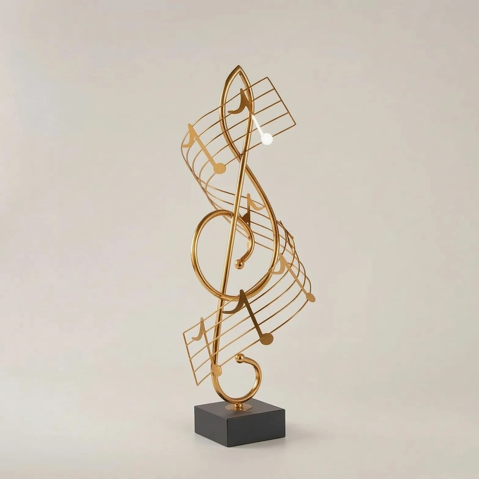 Nota Musicale Decorativa Scultura Statua Ornamento Figurina in Accenti Sagomati E Base Stabile Estetica Minimal Ricercata Adatta a Creativo Reception, Nota Musicale Grande Dorata