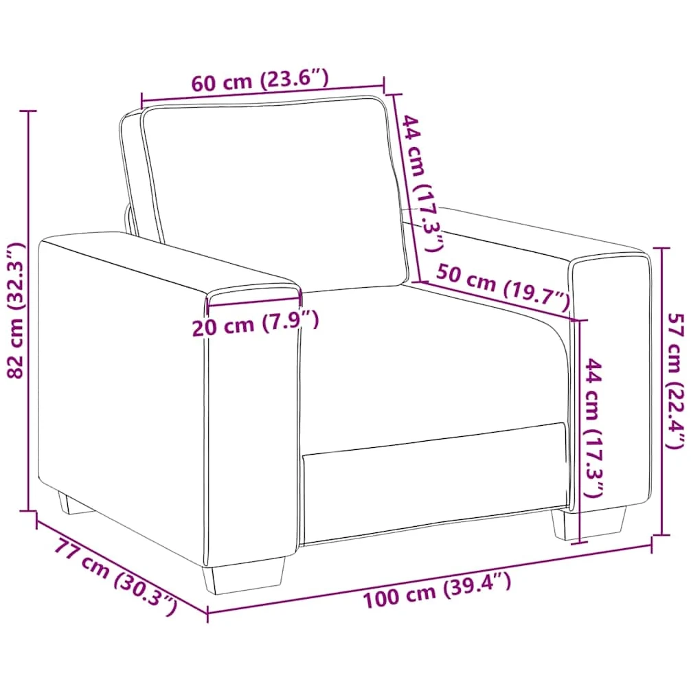 vidaXL Divano Sedia Nero 100x77x82 cm Velluto, Divano Singolo, Divano Comfort, Sedia TV, Divano, Divano Seduta, Divano Relax, Divano per Il Tempo Libero