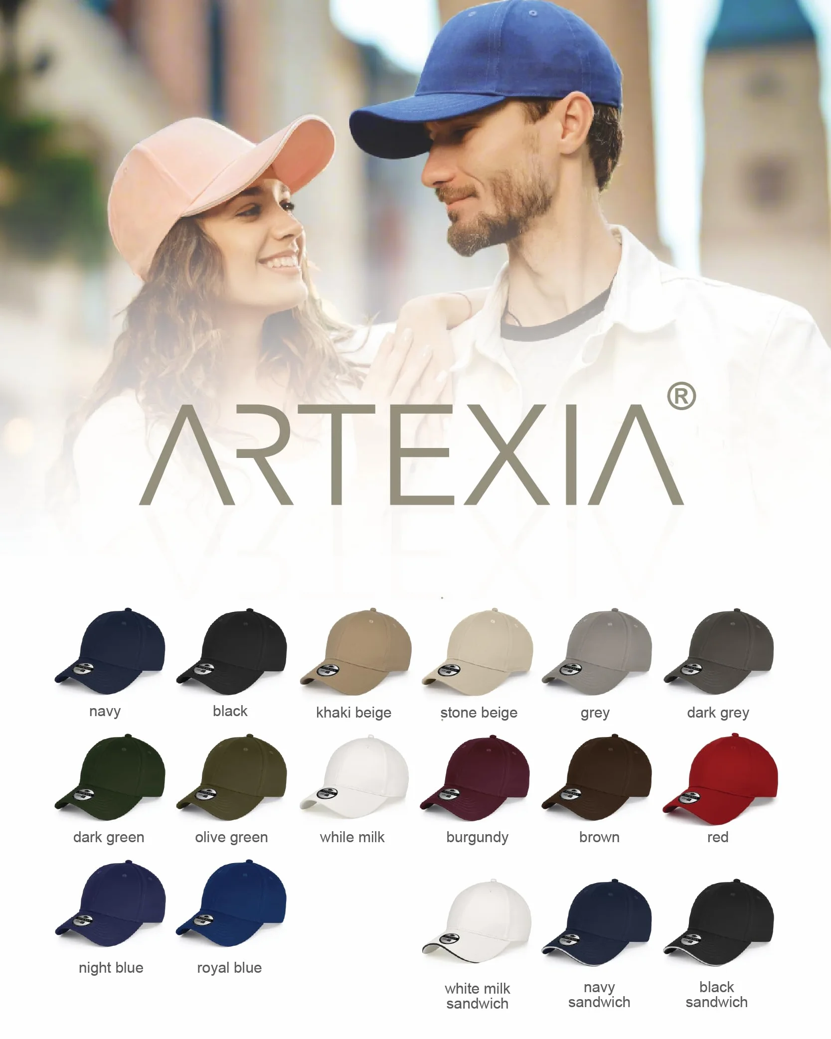 Artexia Cappellino Baseball Cap Unisex 100% Cotone Regolabile