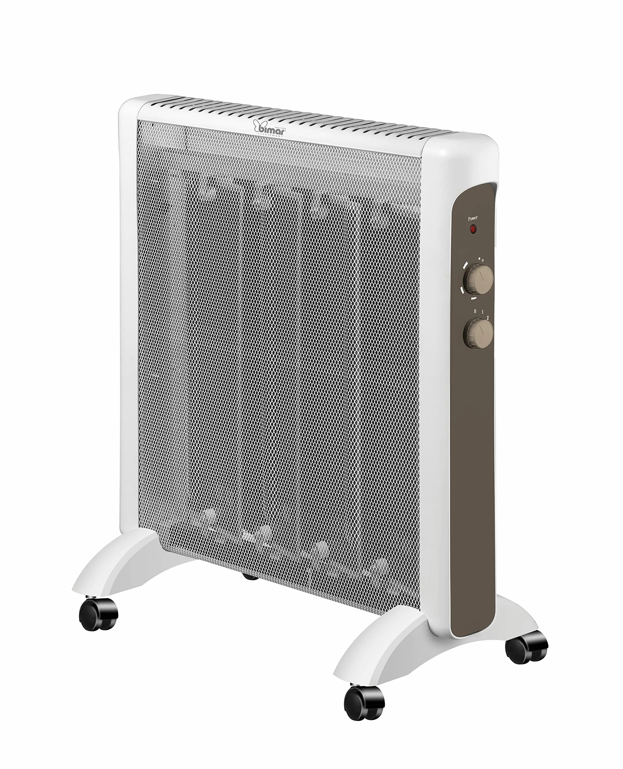 Bimar HC511 Termoconvettore in Mica a Basso Consumo, Stufa elettrica con 2 Potenze di Riscaldamento, Termostato Regolabile, Silenzioso e Trasportabile