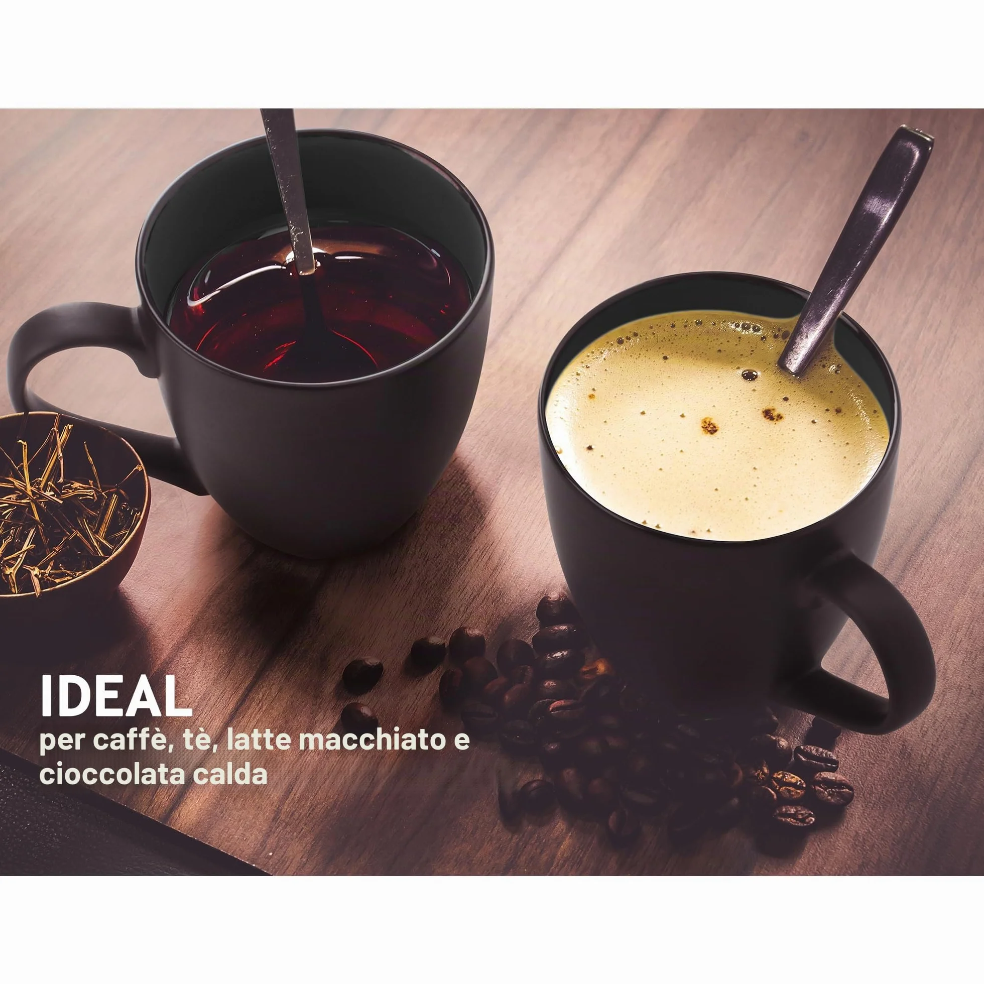 MIAMIO Le Papillon Collezione Set di Tazze da Caffè 6 x 350 ml Nero