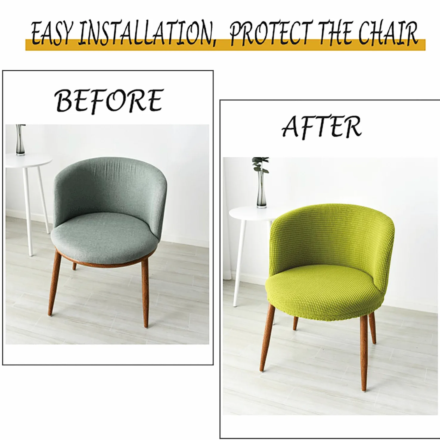 Coprisedia rotondi curvi, confezione da 4 fodere elastiche per sedie da pranzo con schienale basso, per uso in hotel e ufficio, tessuto bianco ispessito, perfette per la decorazione della sala da