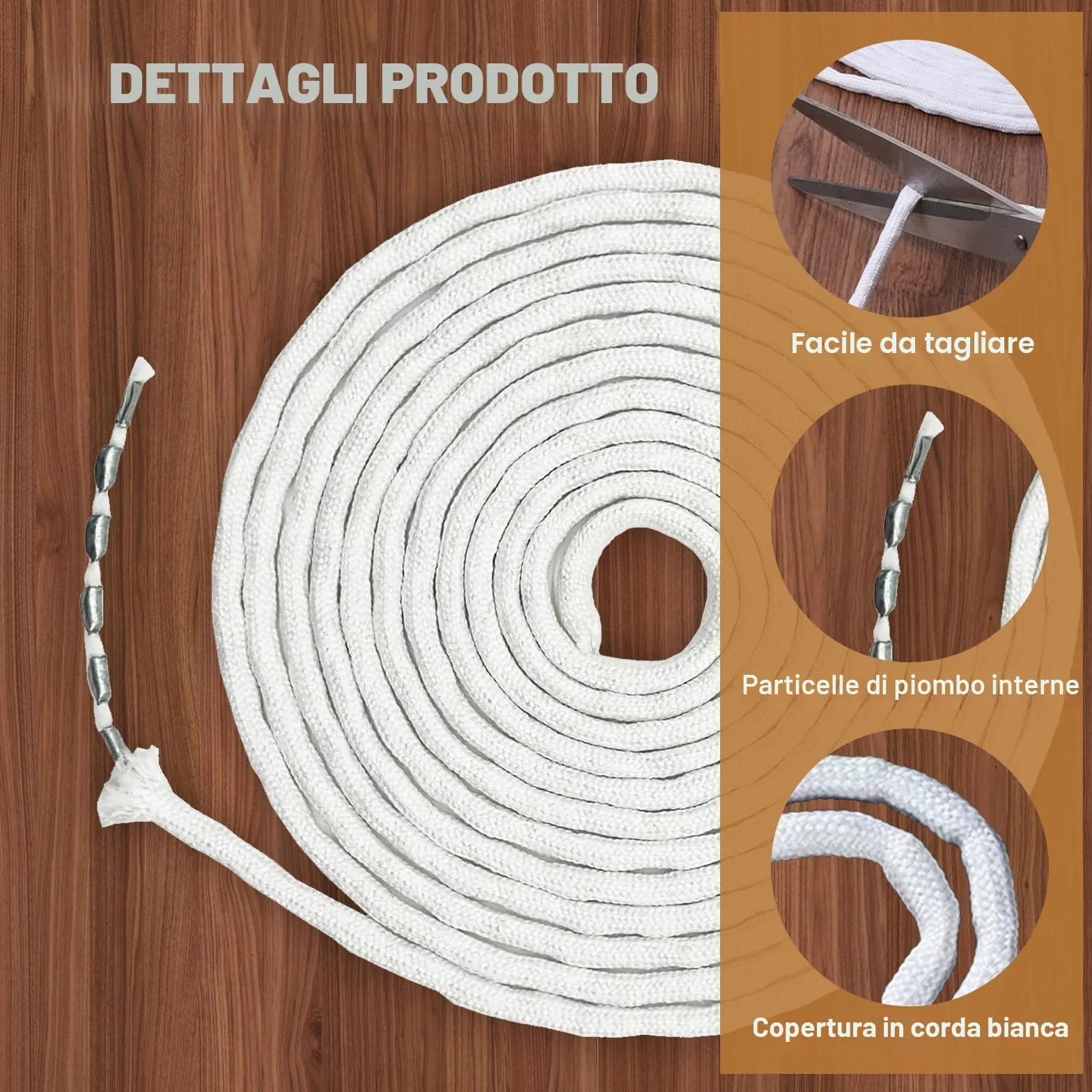 Nastro di piombo per tende 30 g 5 m bianco
