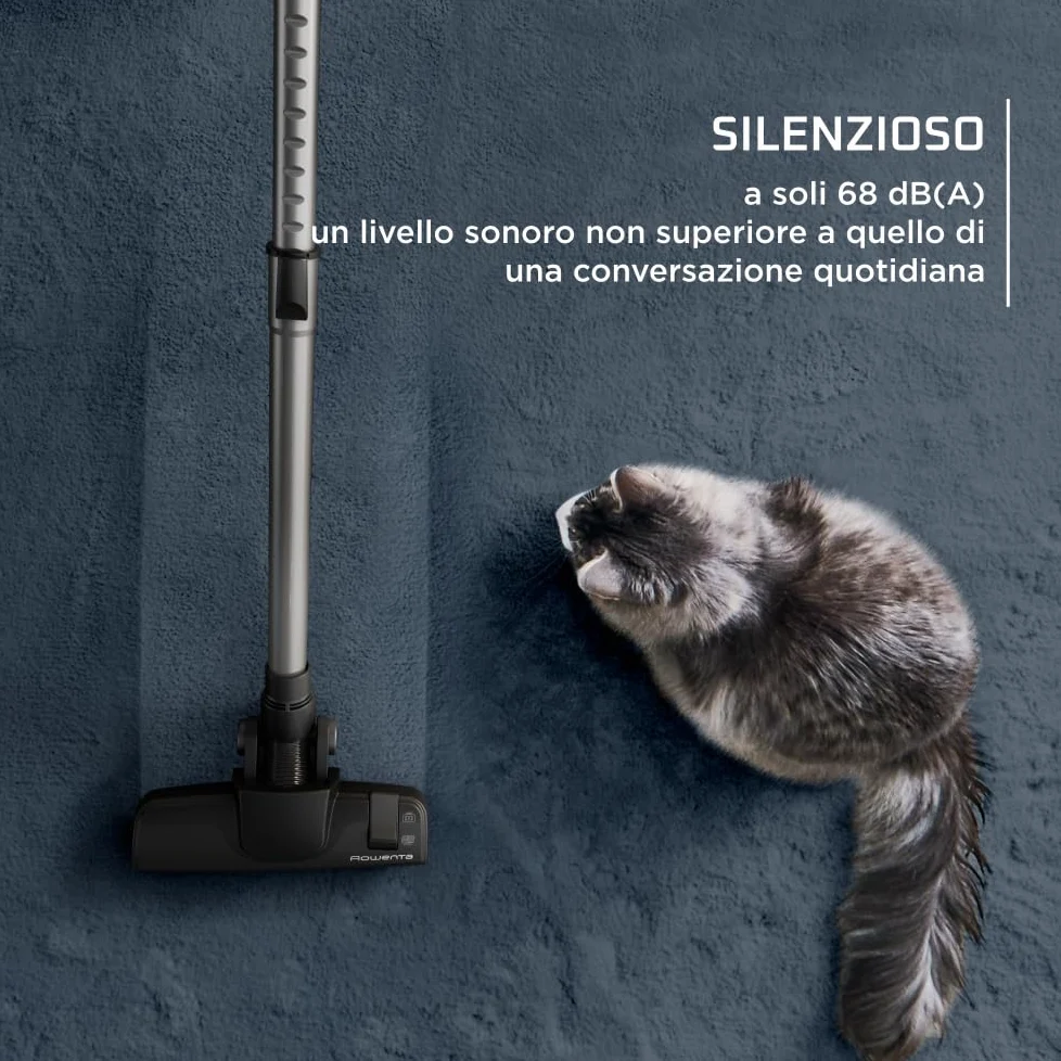 Rowenta Green Force Cyclonic Effitech, Aspirapolvere A Traino Senza Sacco, Modello Parquet, Pulizia a Basso Consumo Energetico, Realizzato in Plastica Riciclata, Riciclabile, Silenzioso, RO7C30