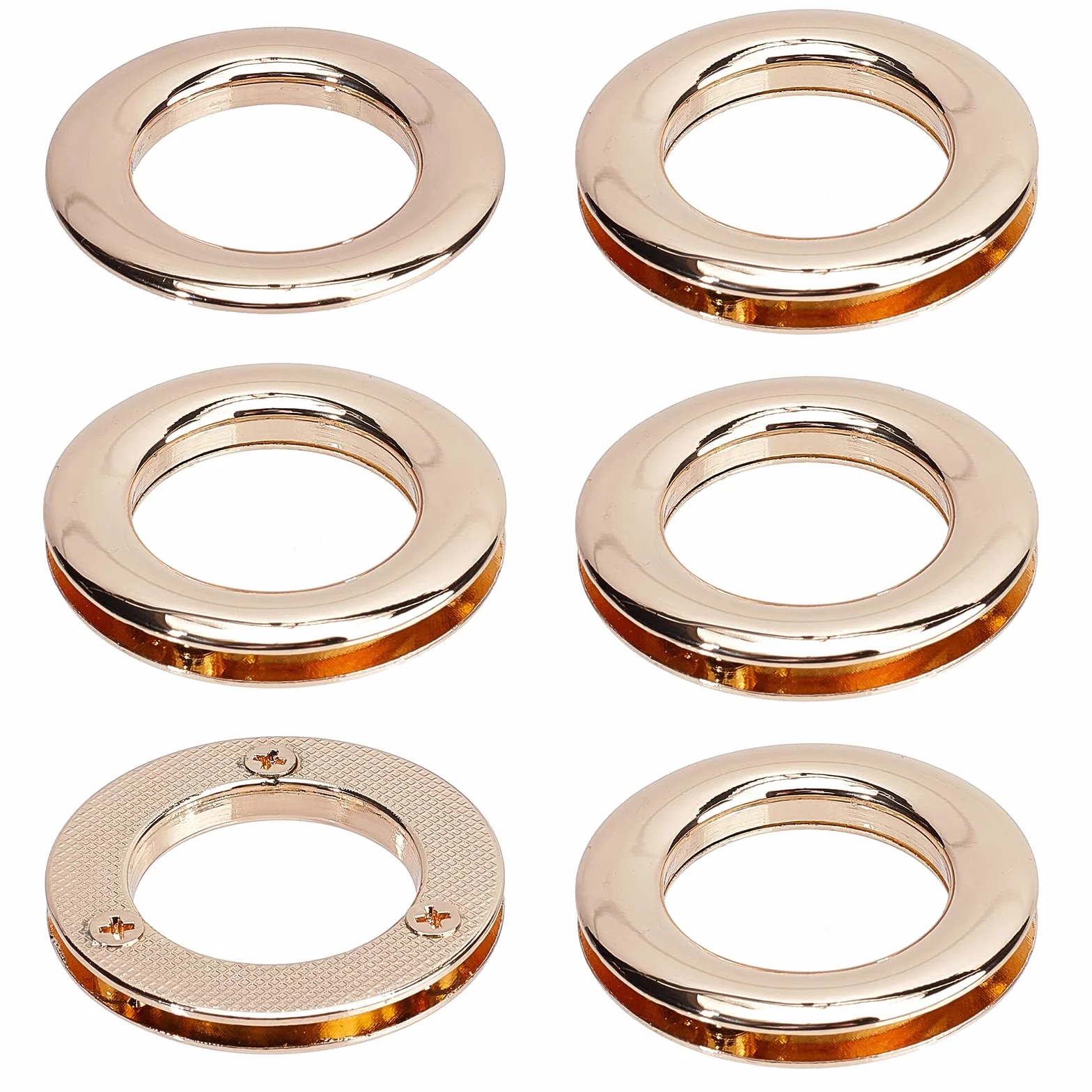 GORGECRAFT 1 Scatola 4 Pezzi 1 Pollici/25.5mm Occhielli Passacavi Oro Chiaro Snaps Borsa Manico Anelli Connettori Avvitabili Rotondi Risultati per Cucire Fai da Te Vestiti Artigianali