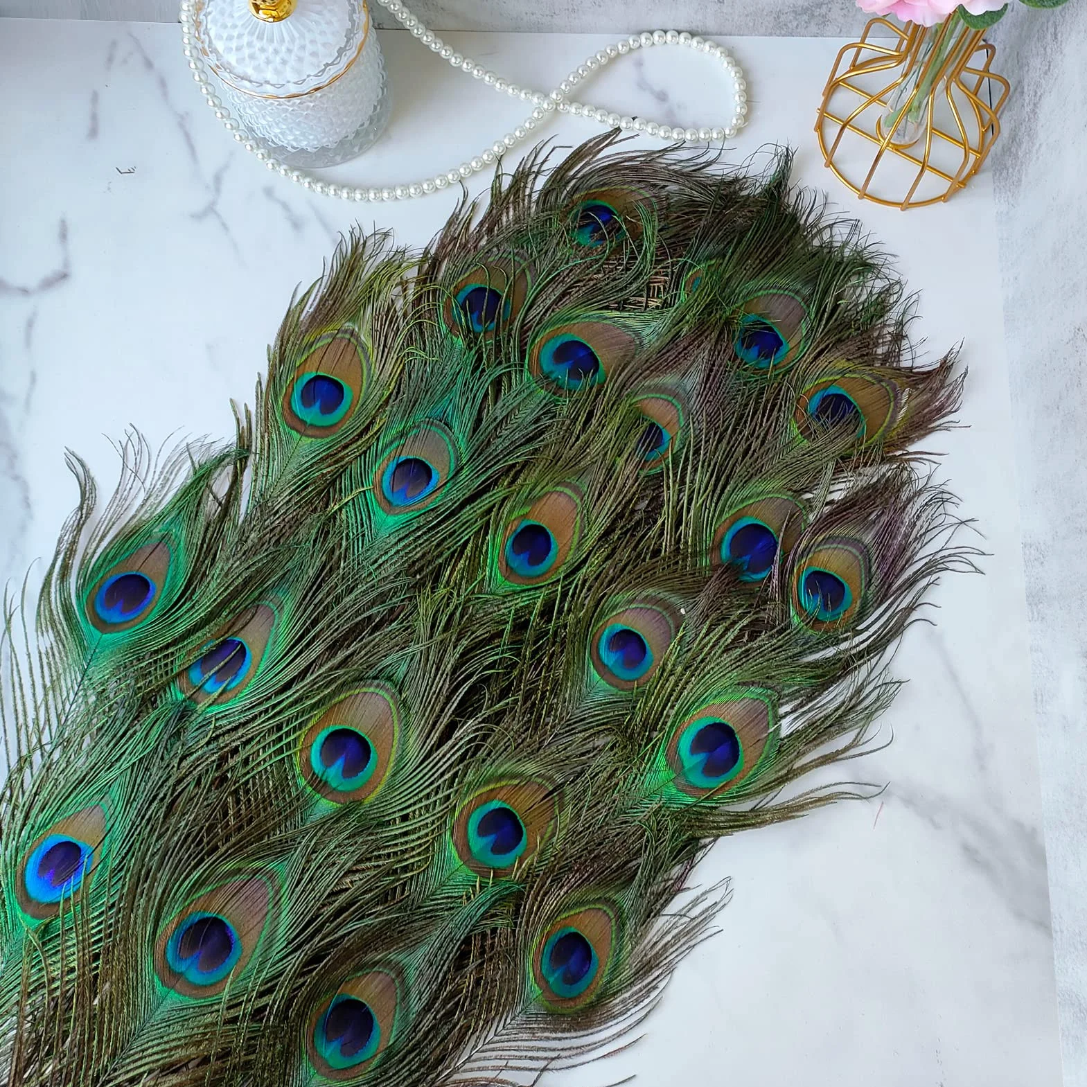 THARAHT 12pcs Peacock Feather Naturale 10-12 Pollici 25-30cm per Craft Vase Decorazione Piume di Pavone