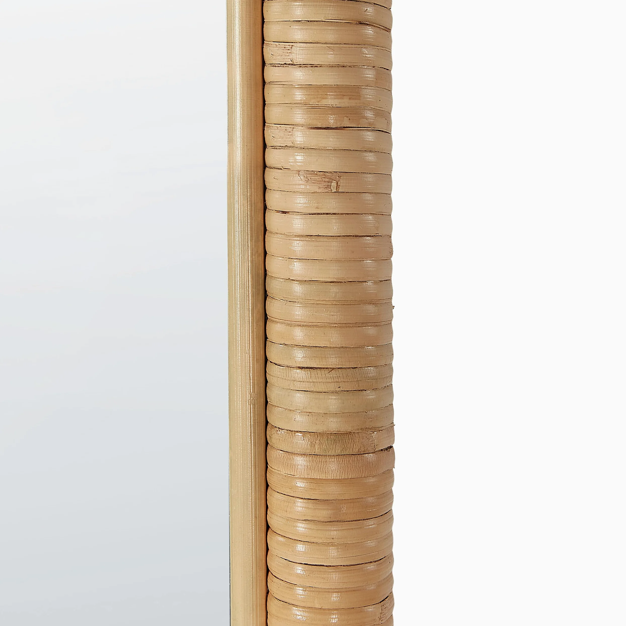 Elegante specchio da terra in rattan naturale 150x50 cm stile boho
