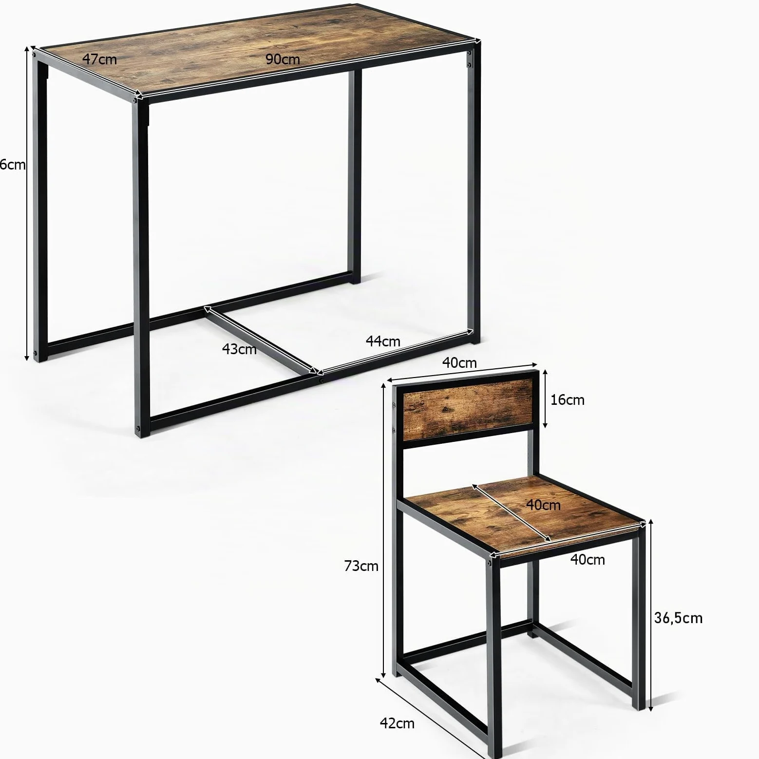 GIANTEX Set di Tavolo da Bar da 3 Pezzi, Set 3 Pezzi con 2 Sedie e Tavolo, Piccolo Tavolo da Cucina per 2 Persone, Tavolo da Bistrò, 3 Colori