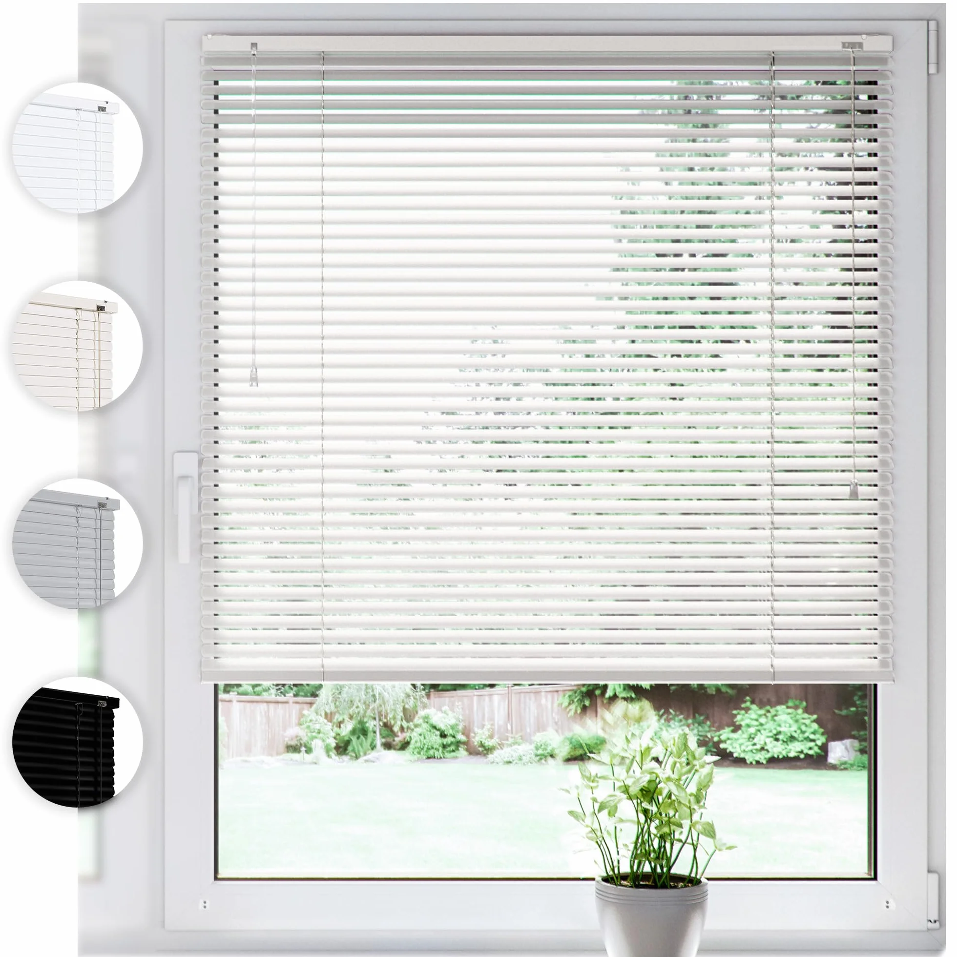SONELLO Tenda veneziana in alluminio 70x220 cm Bianco senza foratura