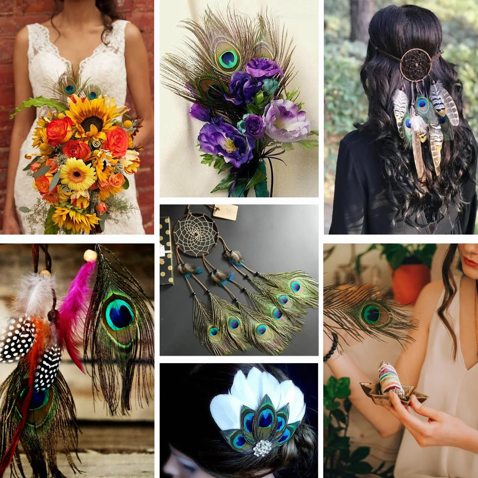 THARAHT 12pcs Peacock Feather Naturale 10-12 Pollici 25-30cm per Craft Vase Decorazione Piume di Pavone