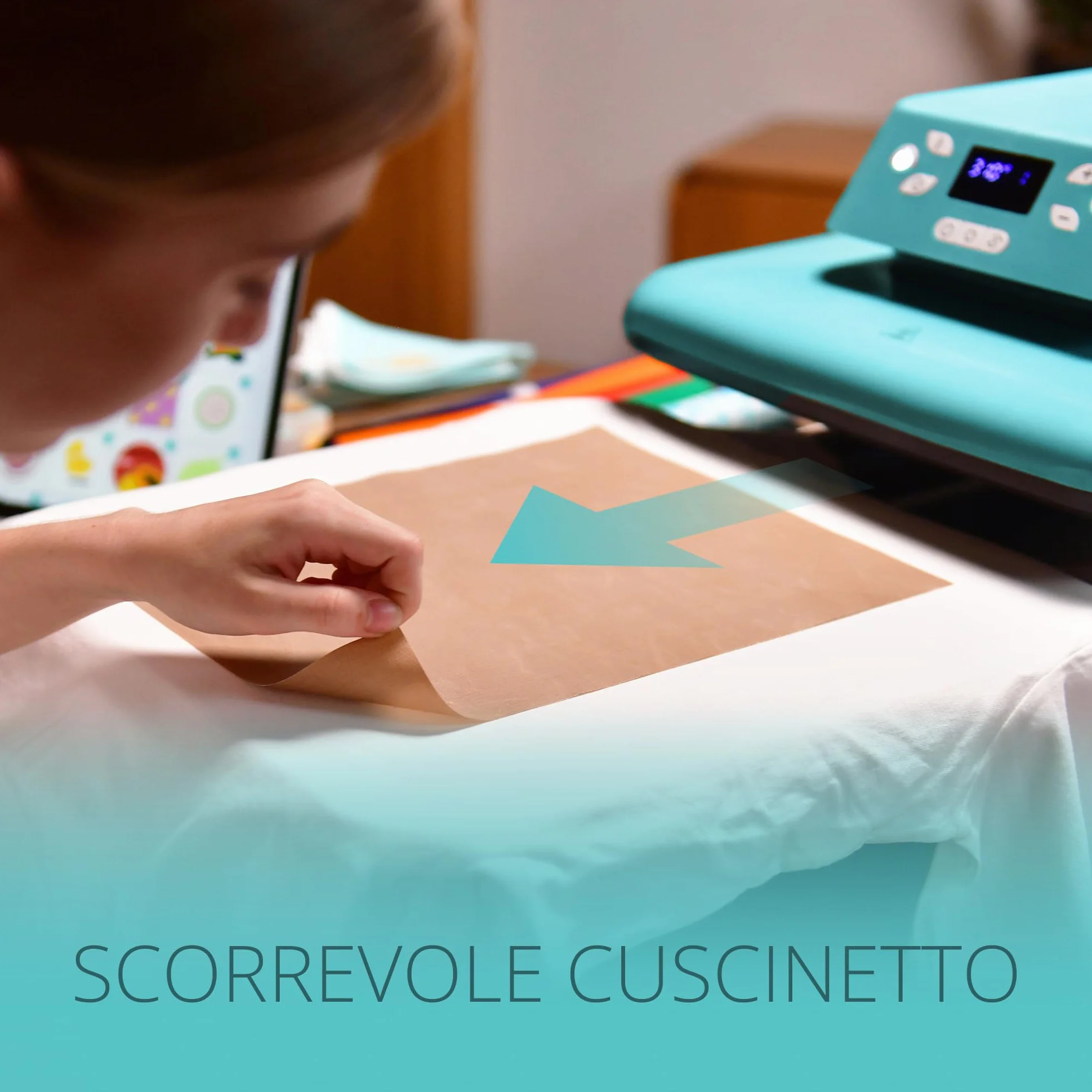 Pressa Termica Automatica LOKLIK per Personalizzare Tessuti Blu