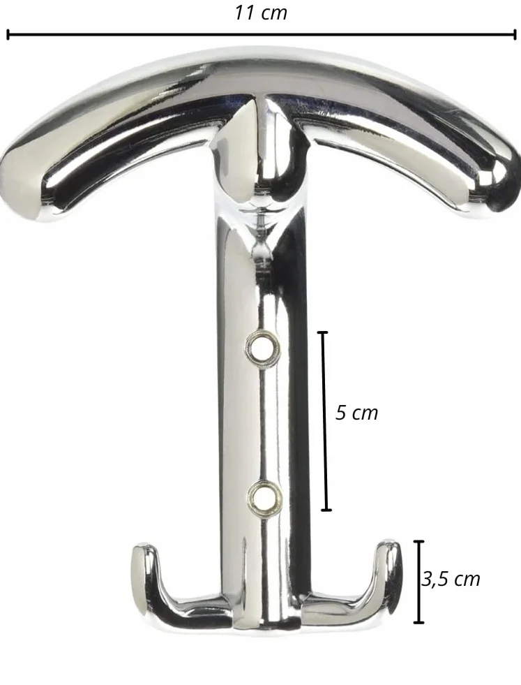Appendiabiti da Parete Set 4 Ganci Zama AP14 ARGENTO