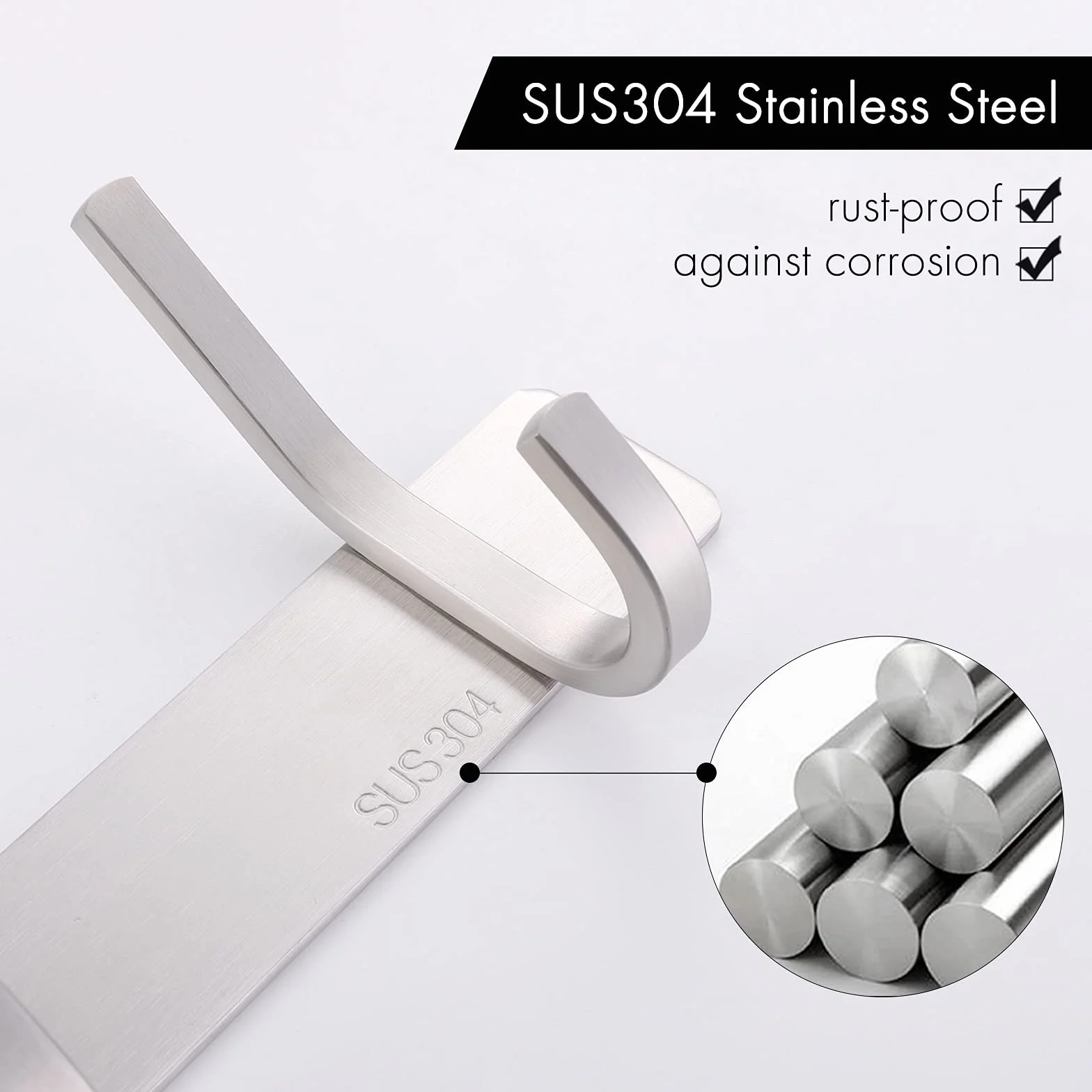 KES Appendiabiti da Parete 3 Ganci Acciaio INOX SUS 304 Spazzolato