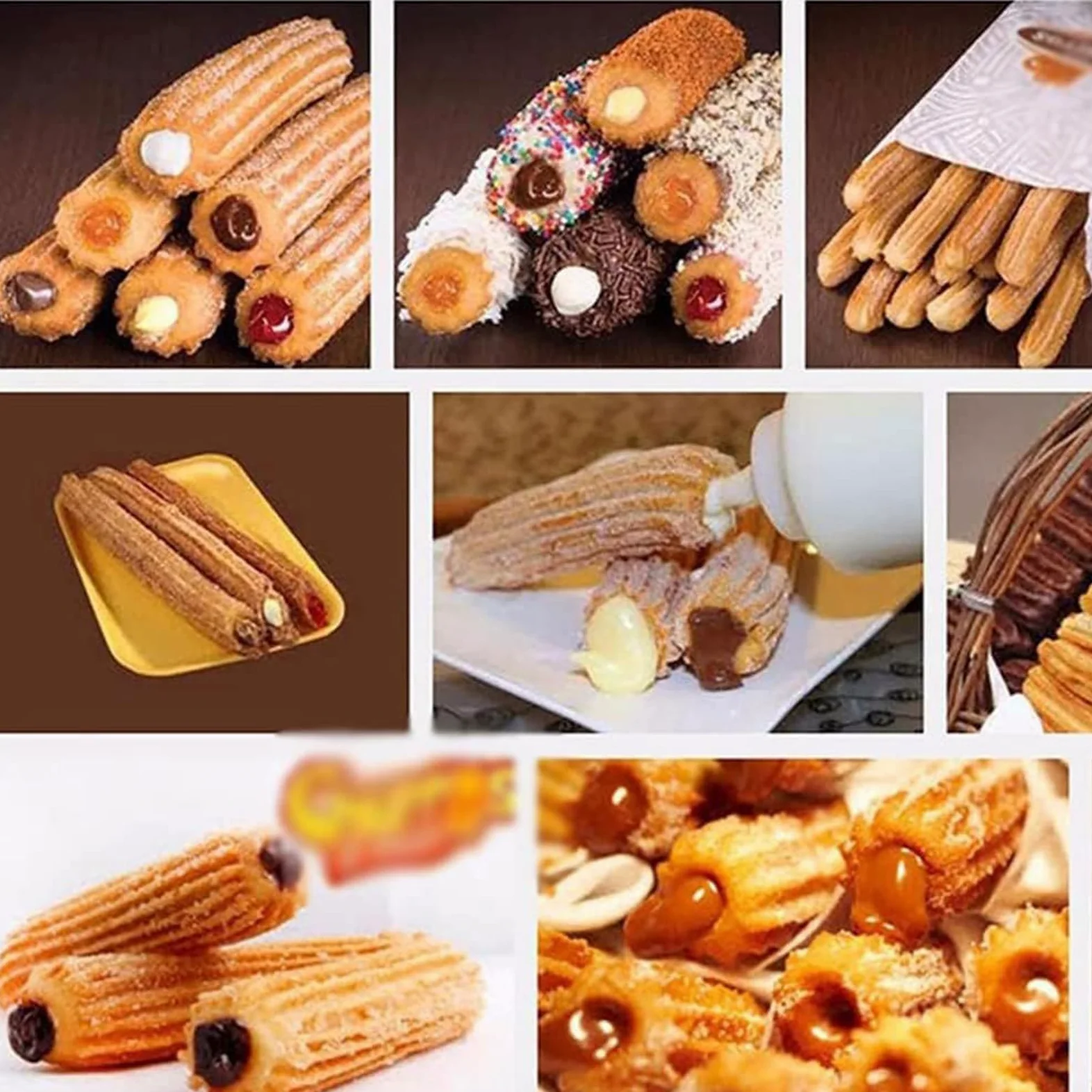 Manuale Churro Maker,Produttori Di Ciambelle Commerciali,Manuale Spagnolo Donut Churrera Churro Maker Macchina 4 Tipi Di Stampi,Macchina Inossidabile In Acciaio Verticale Churrera Macchina,5L