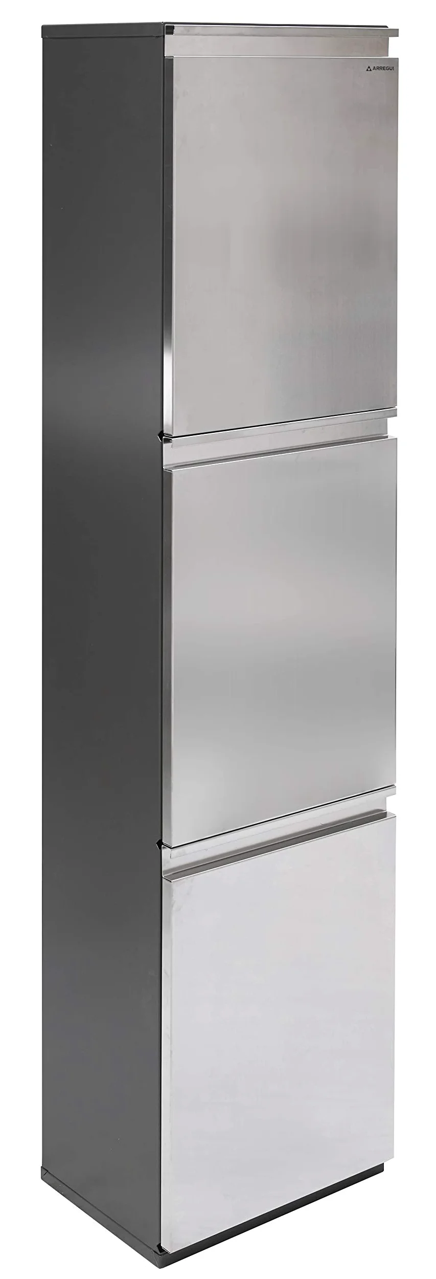 Arregui Vario CR305 Pattumiera Differenziata 3 Scomparti | 3 x 16L (48L) | Contenitore in Acciaio Inox | Mobile per Raccolta Differenziata | Cestino per Spazzatura da Cucina e Ufficio